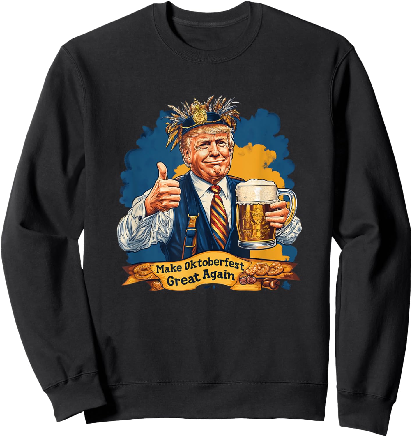 Make Oktoberfest Great Again Trump Beer Festival Sweatshirt - Sweatshirt | Black