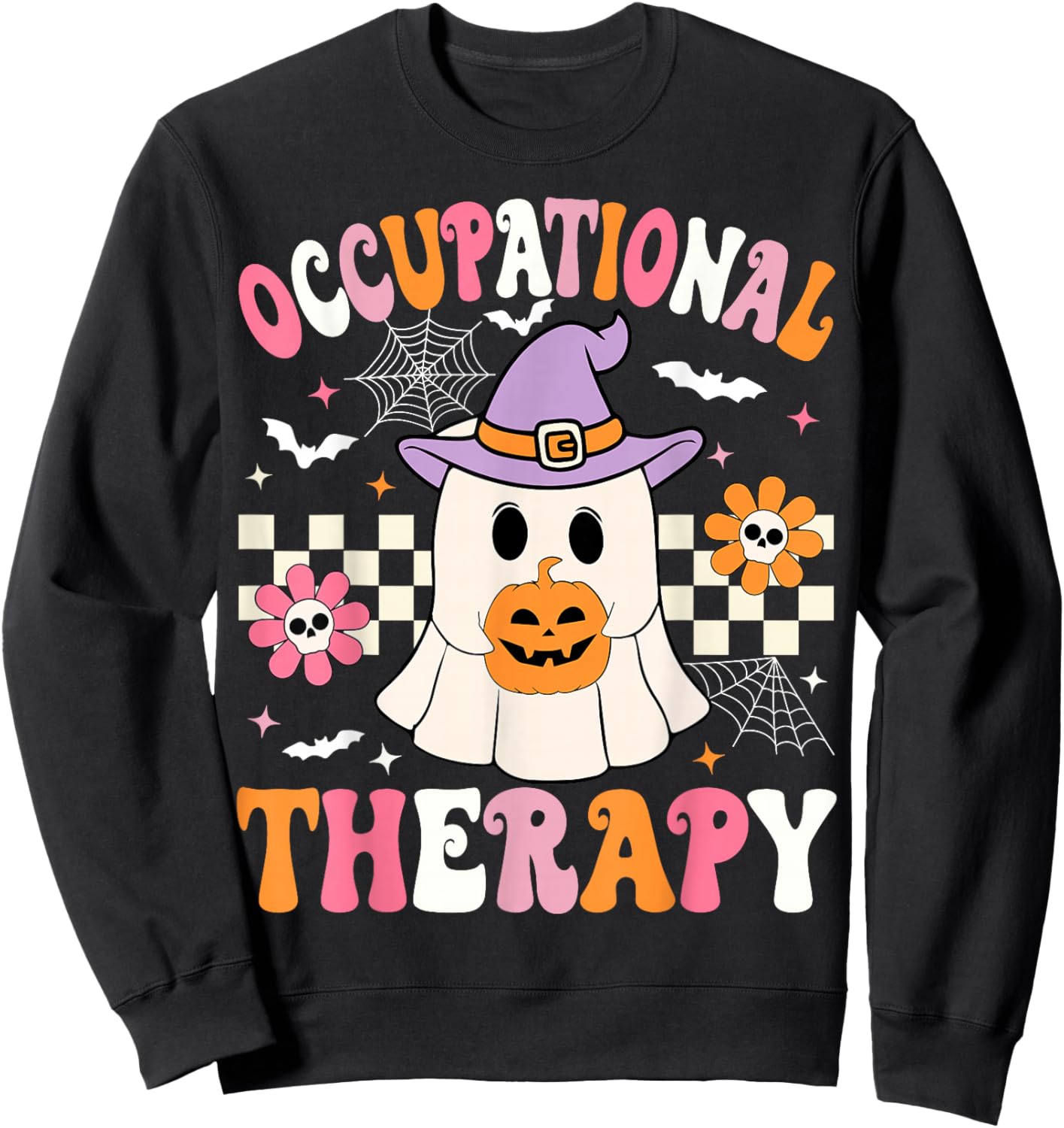 Groovy OT Halloween Occupational Therapy Halloween OT Ghost Sweatshirt - Sweatshirt | Black