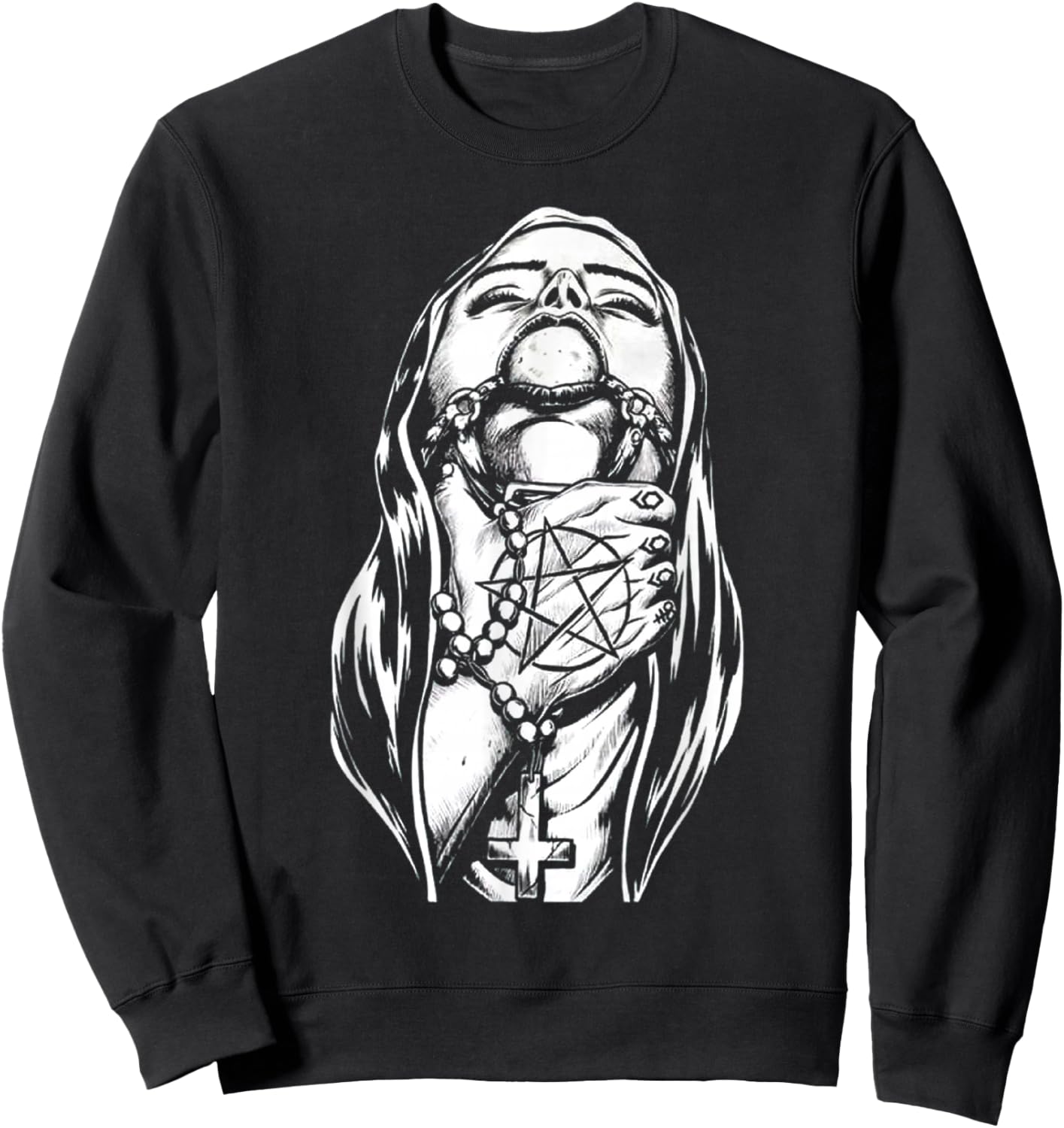 Peach-Bruh Chokehold Nun Bad Religion Dark Style Crazy Nun Sweatshirt - Sweatshirt | Black