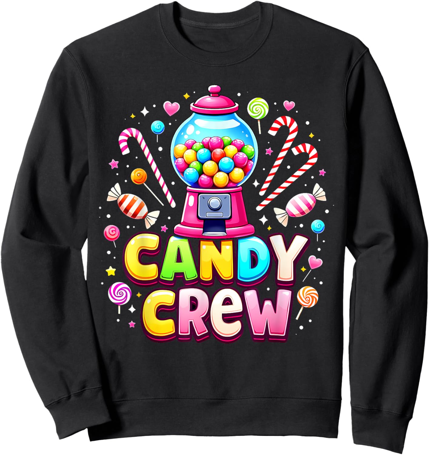 Candy Crew Candy Costume Men Women Kids Matching family Sweatshirt - Sweatshirt | Black