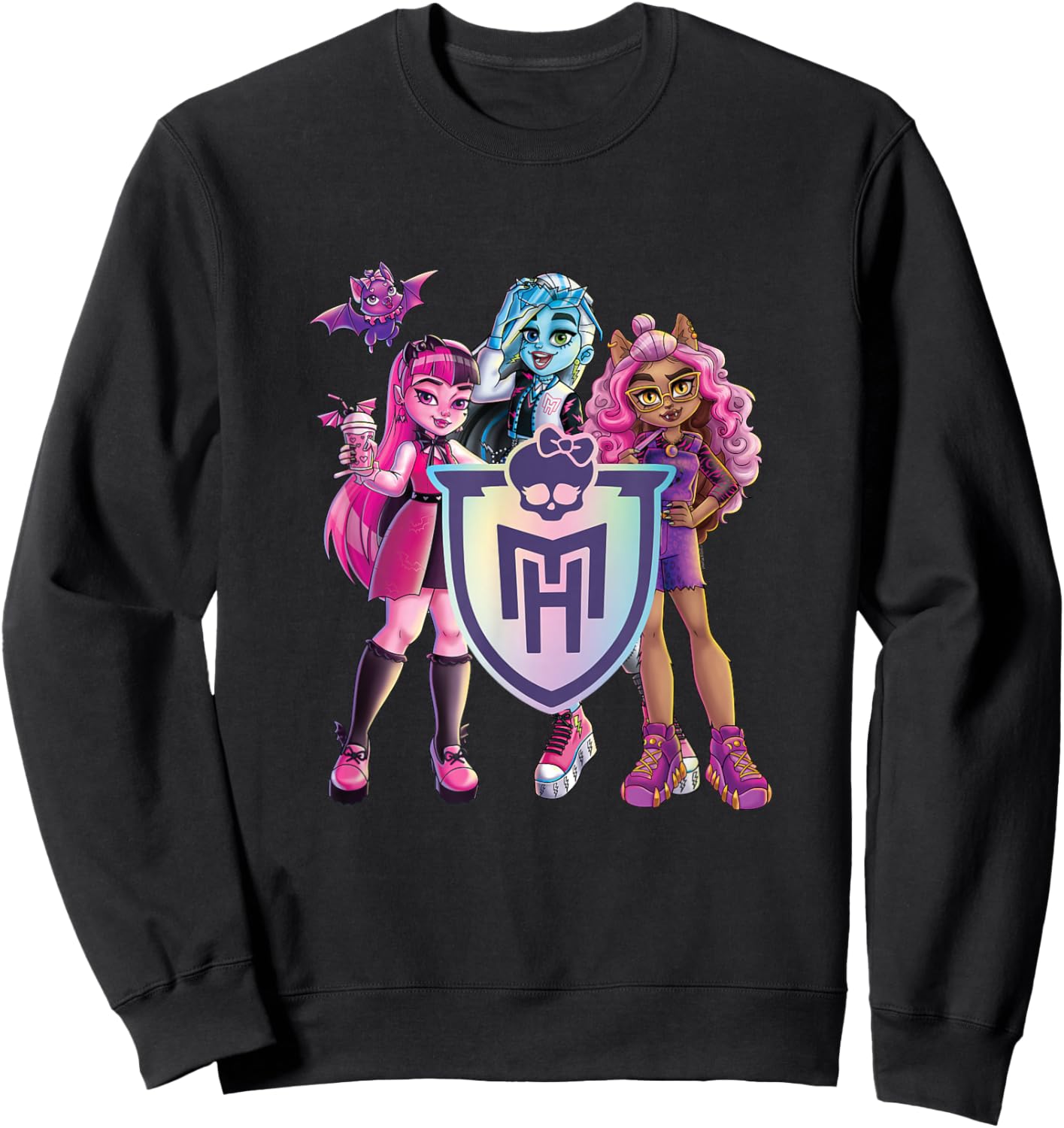 Monster High - Draculaura, Frankie, Clawdeen Sweatshirt - Sweatshirt | Black