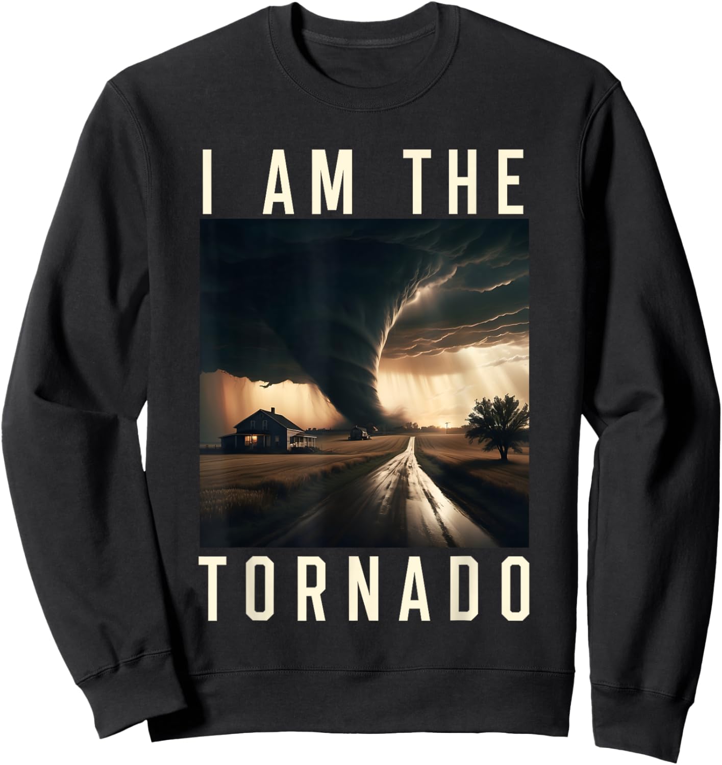 I Am The Tornado Costume Storm Hurricane Meteorologist Sweatshirt - Sweatshirt | Black