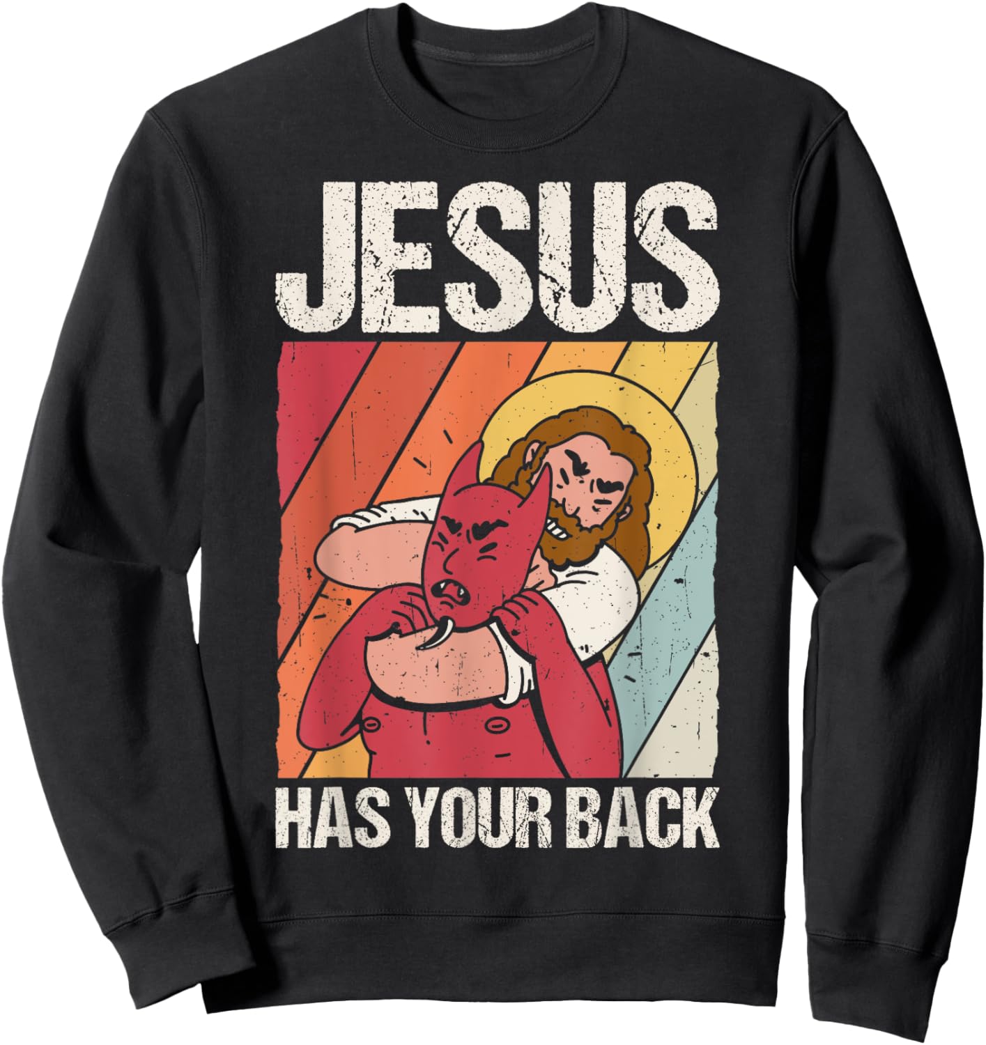 JESUS HAS YOUR BACK Christian Jiu Jitsu Sweatshirt - Sweatshirt | Black