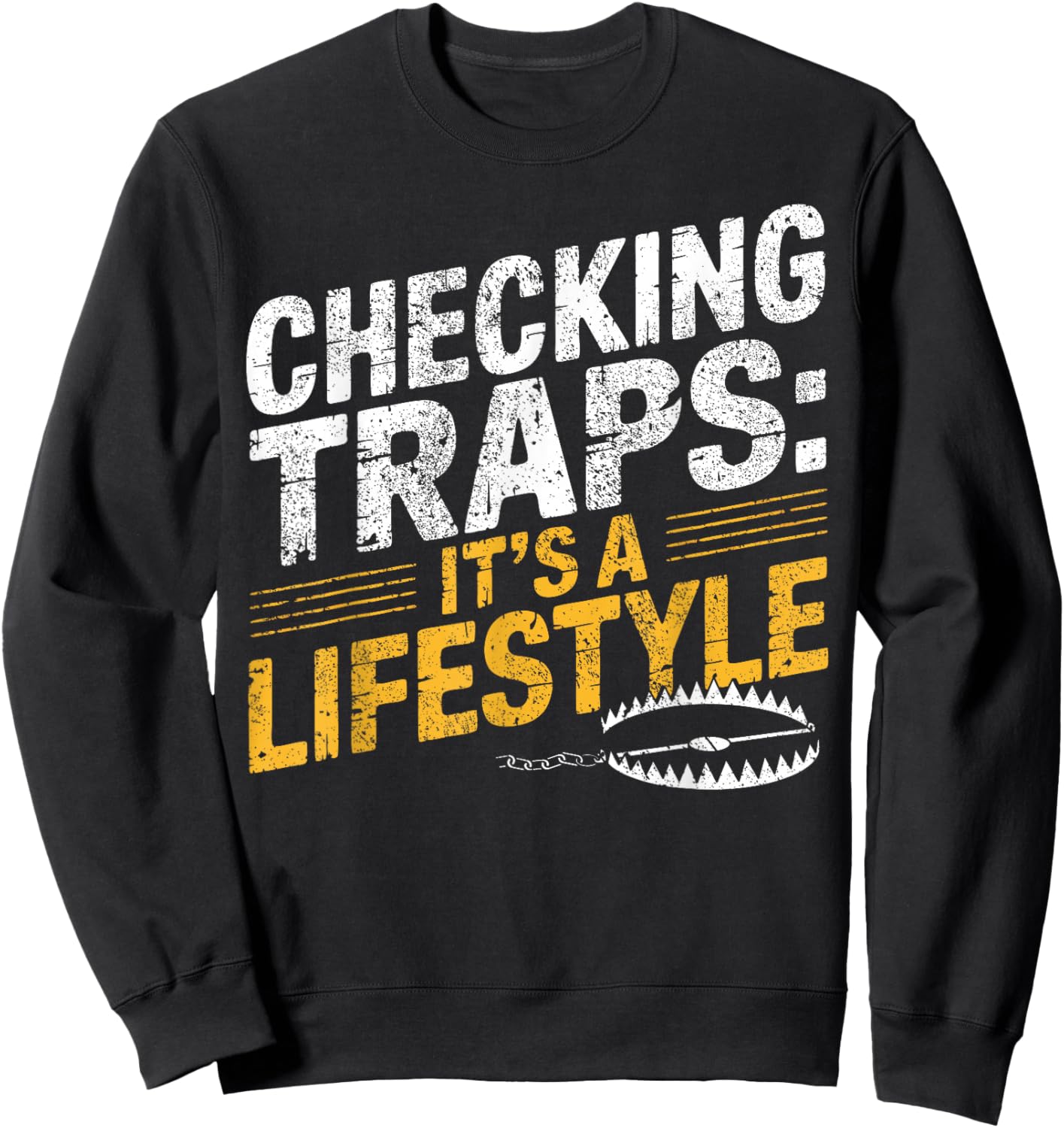 Trapper Life Trapping Check Trap Sweatshirt - Sweatshirt | Black