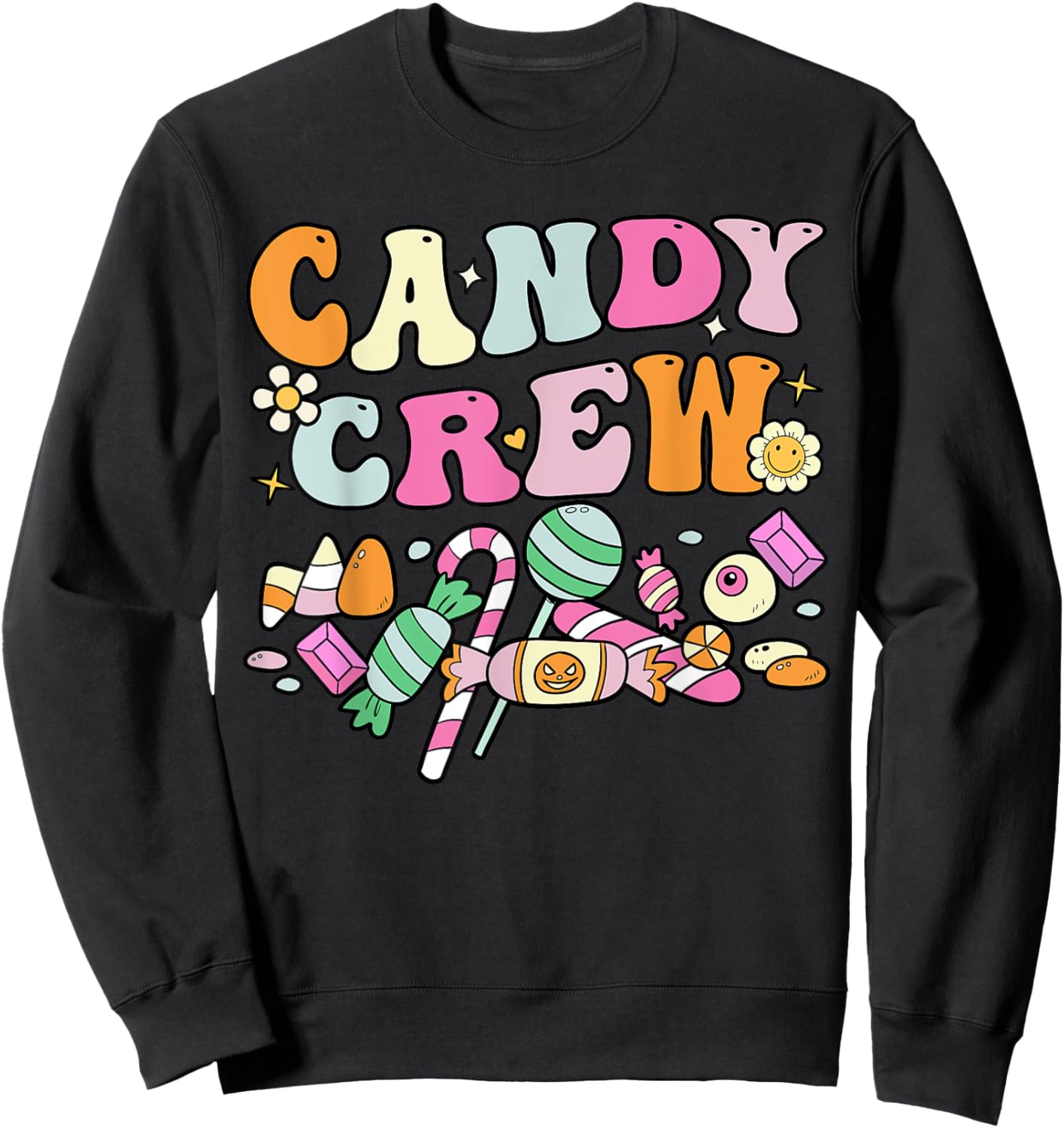 Groovy Halloween Candy Crew, Candyland Sour Patch Sweatshirt - Sweatshirt | Black