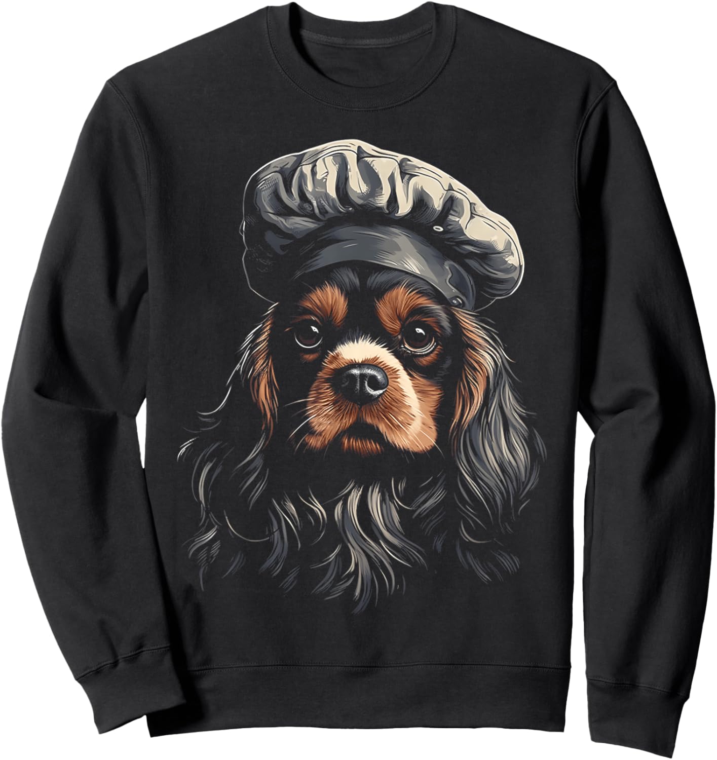Cavalier King Charles Spaniel Chef Dog Dad Cooking For Baker Women Kids Sweatshirt - Sweatshirt | Black