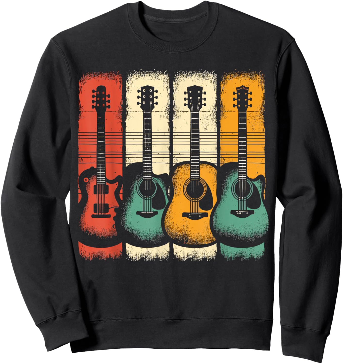 Guitars Music Vintage Guitar Sweatshirt - Sweatshirt | Black