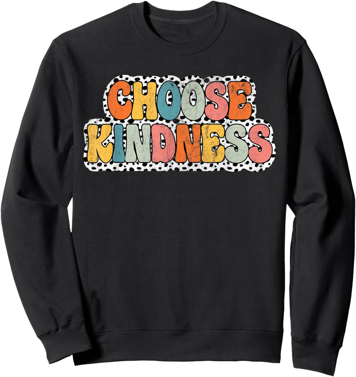 Choose Kindness Groovy Be Kind Teacher Back to school Sweatshirt - Sweatshirt | Black