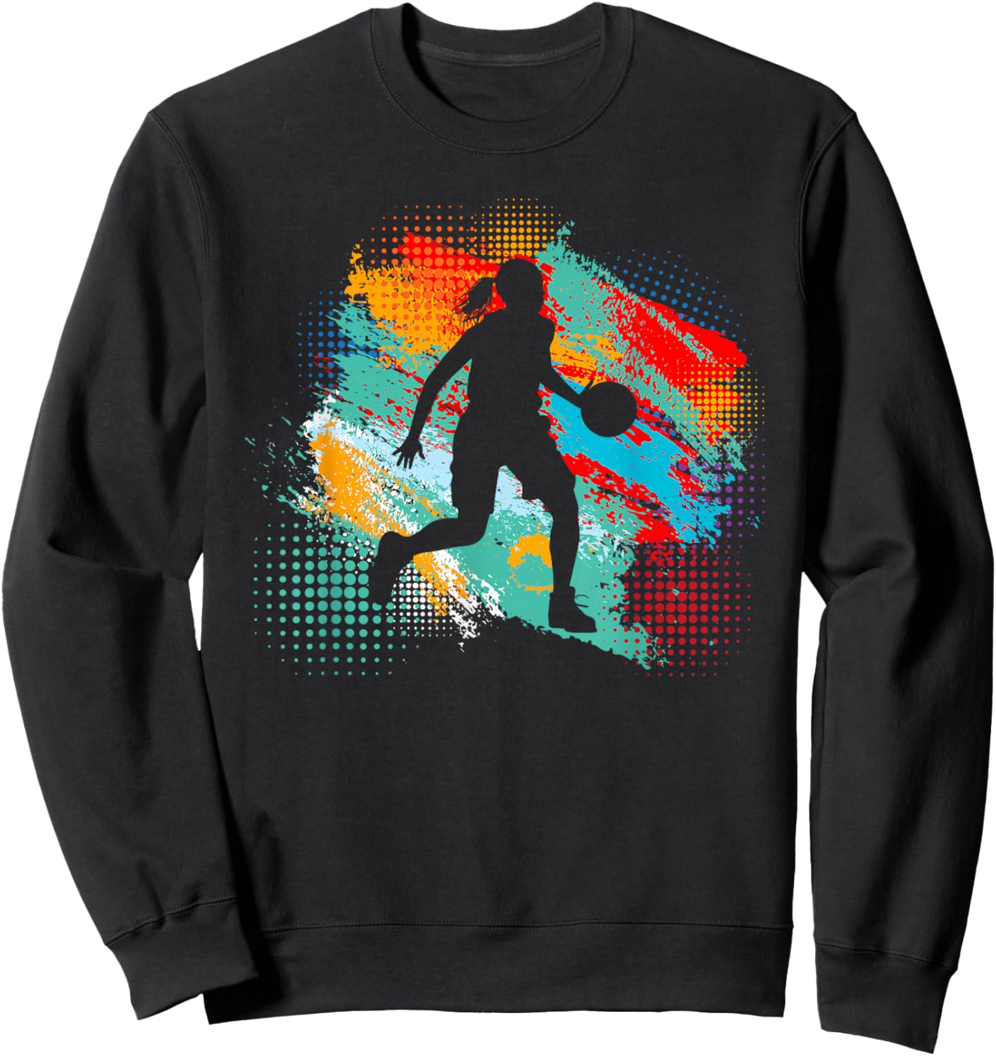 Basketball Sports Fan Women Girls Player Sweatshirt - Sweatshirt | Black