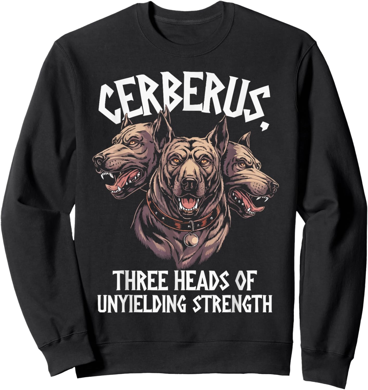 Cerberus Three Headed Dog Mythical Creature Greek Mythology Sweatshirt - Sweatshirt | Black