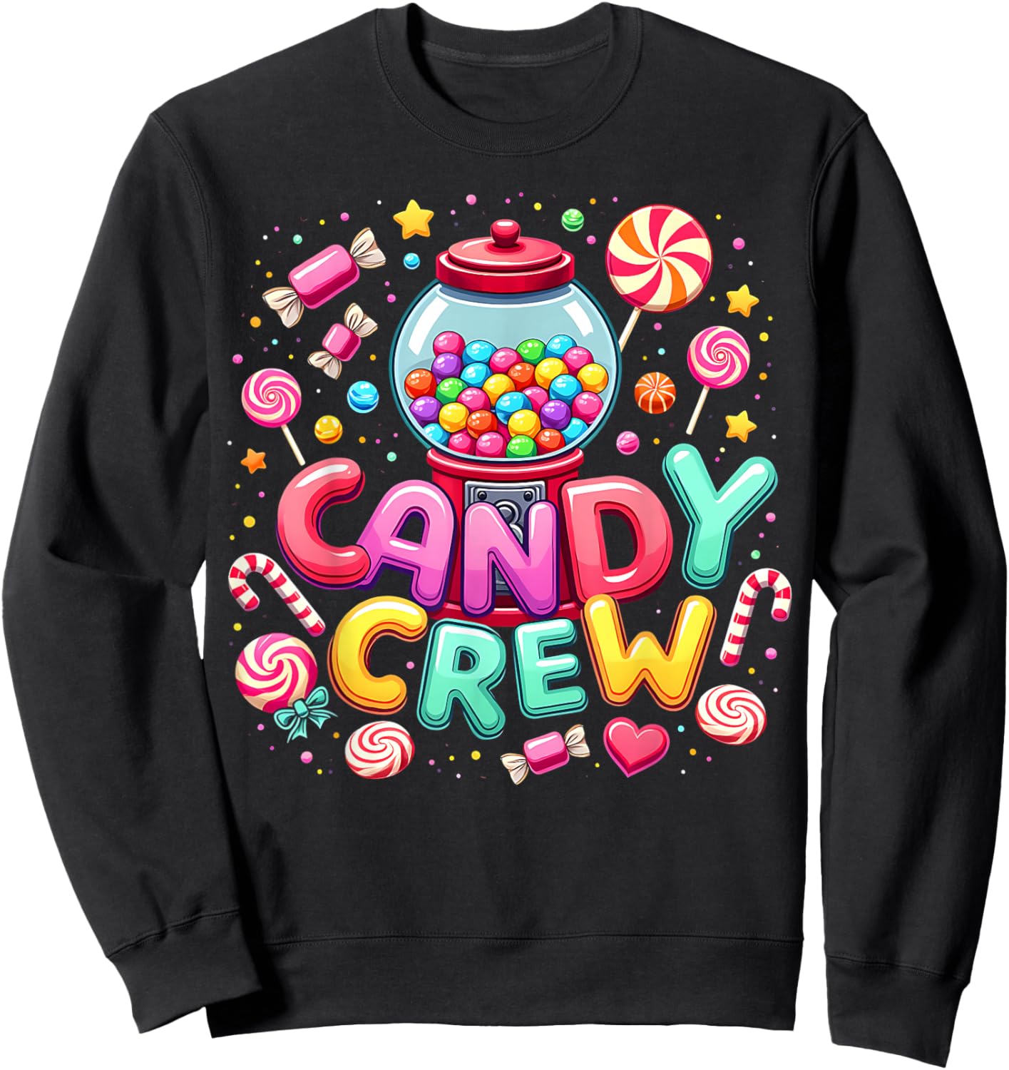 Candy Crew Candy Costume Men Women Kids Matching family Sweatshirt - Sweatshirt | Black