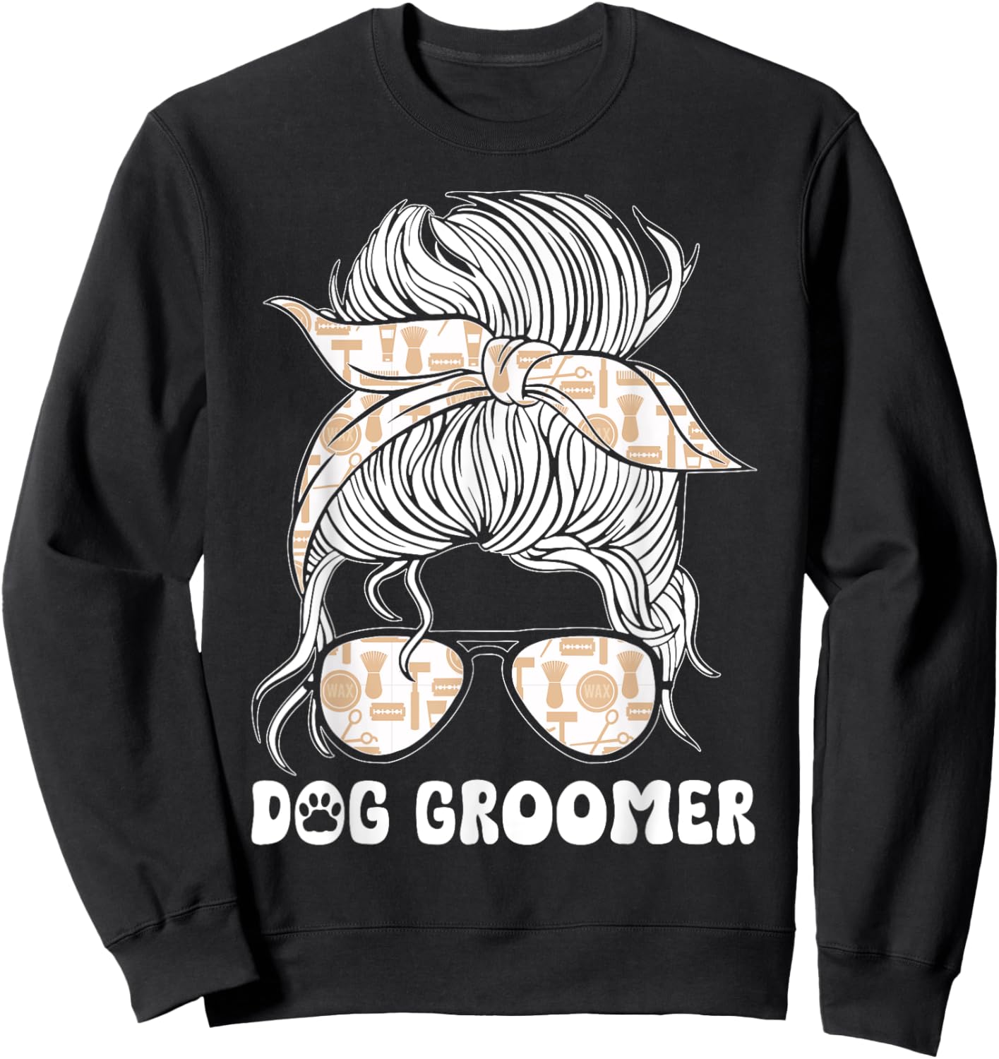 Funny Dog Groomer Puppies Pet Grooming Job Salon Sweatshirt - Sweatshirt | Black