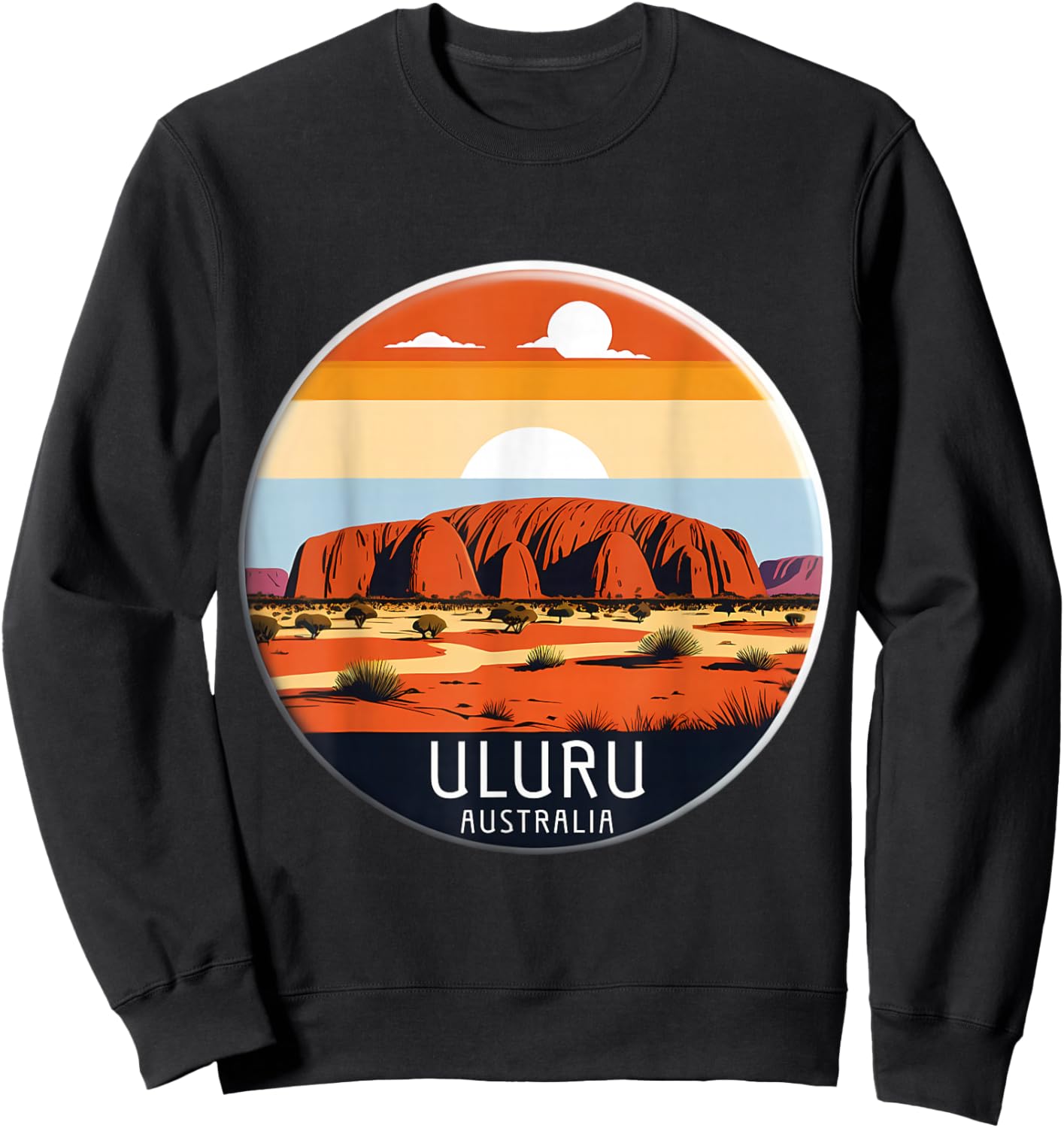 Uluru Australia Souvenir Ayers Rock Memorabilia Vintage Sun Sweatshirt - Sweatshirt | Black
