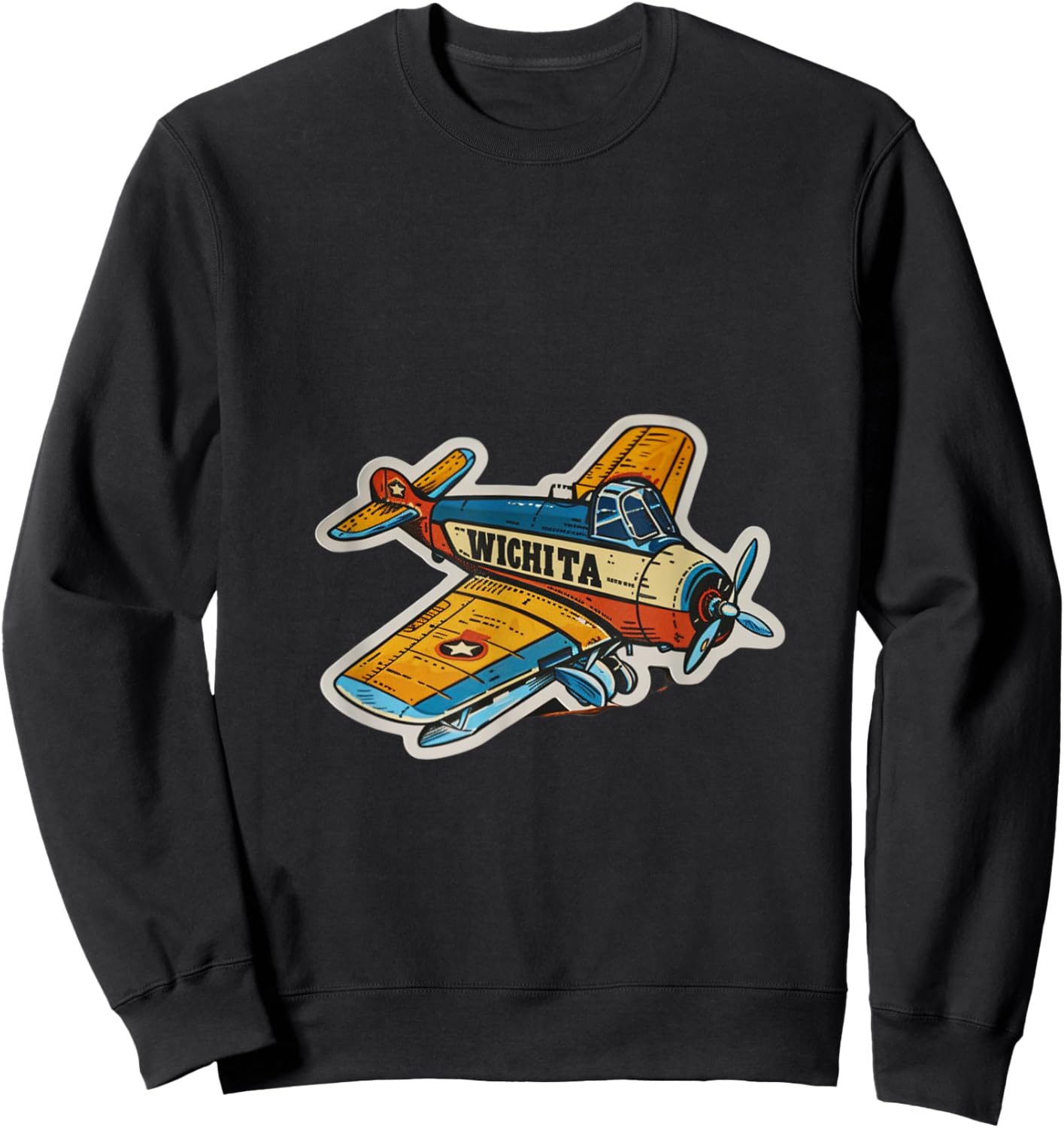 Wichita Kansas Airplane History Aviation Midwest Flying Fun Sweatshirt - Sweatshirt | Black