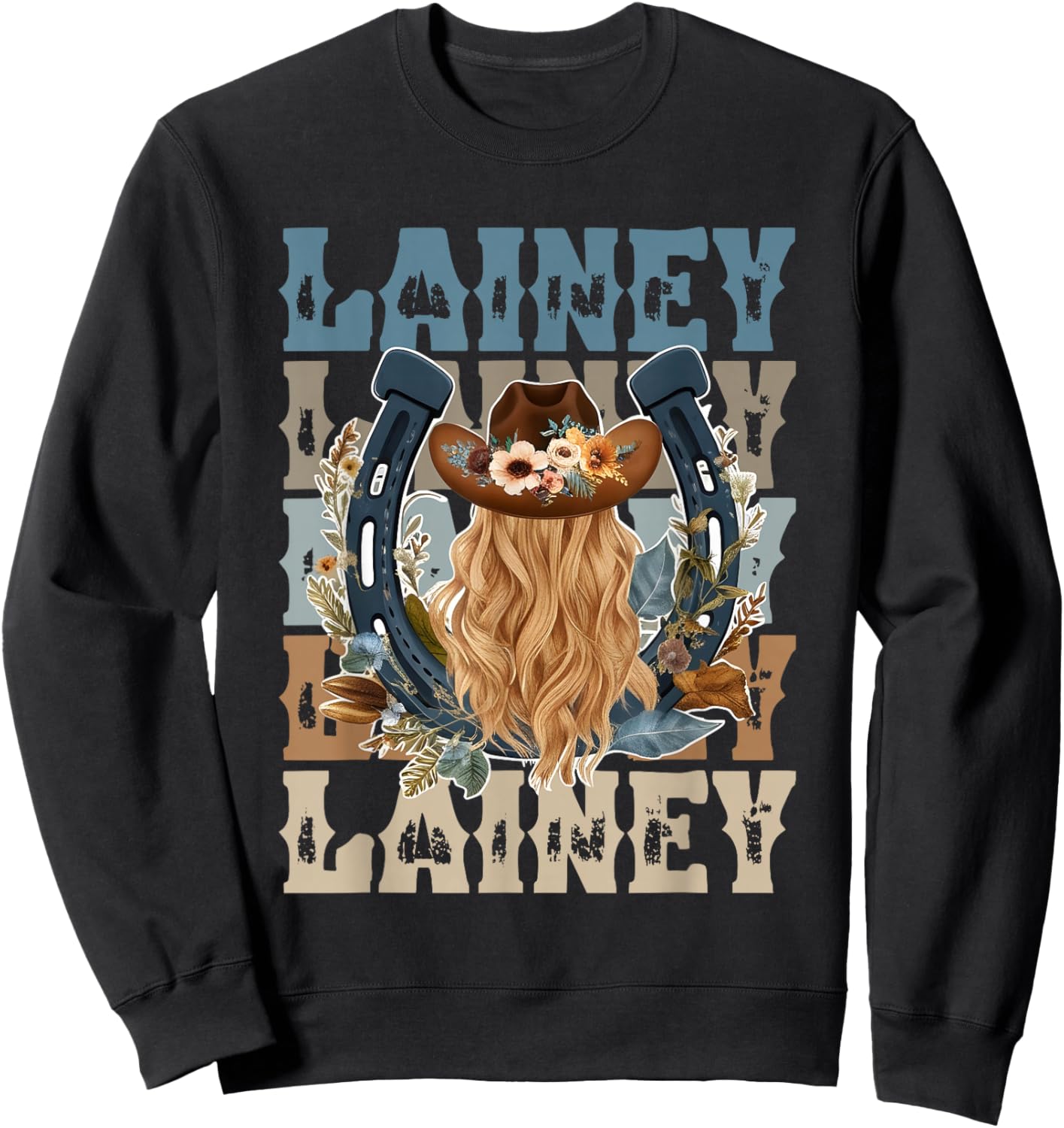 Vintage Cute Lainey Name Personalized Retro Classic Sweatshirt - Sweatshirt | Black
