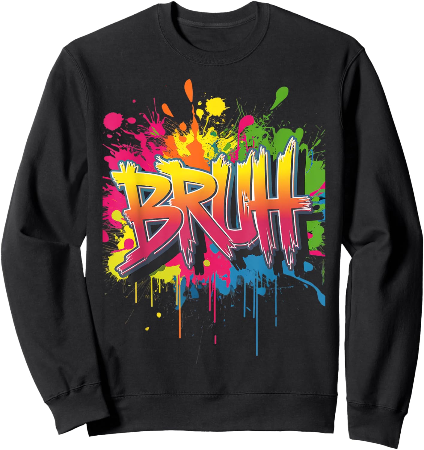 Bruh Meme Funny Christmas Saying Bro Greeting Teens Boys Men Sweatshirt - Sweatshirt | Black