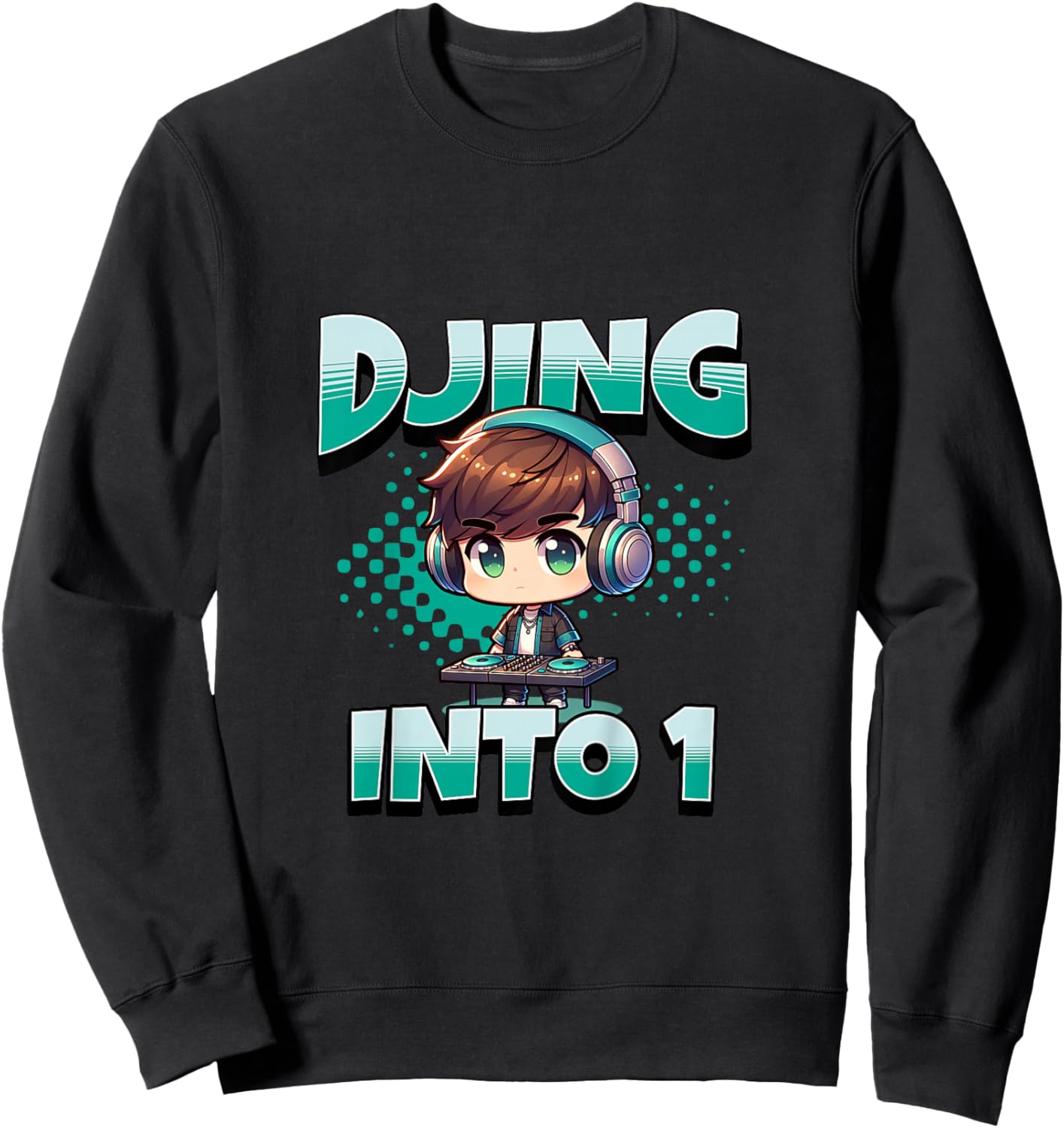 Kids Future DJ Music Djing Into 1 Year Old 1st Birthday Boy Sweatshirt - Sweatshirt | Black
