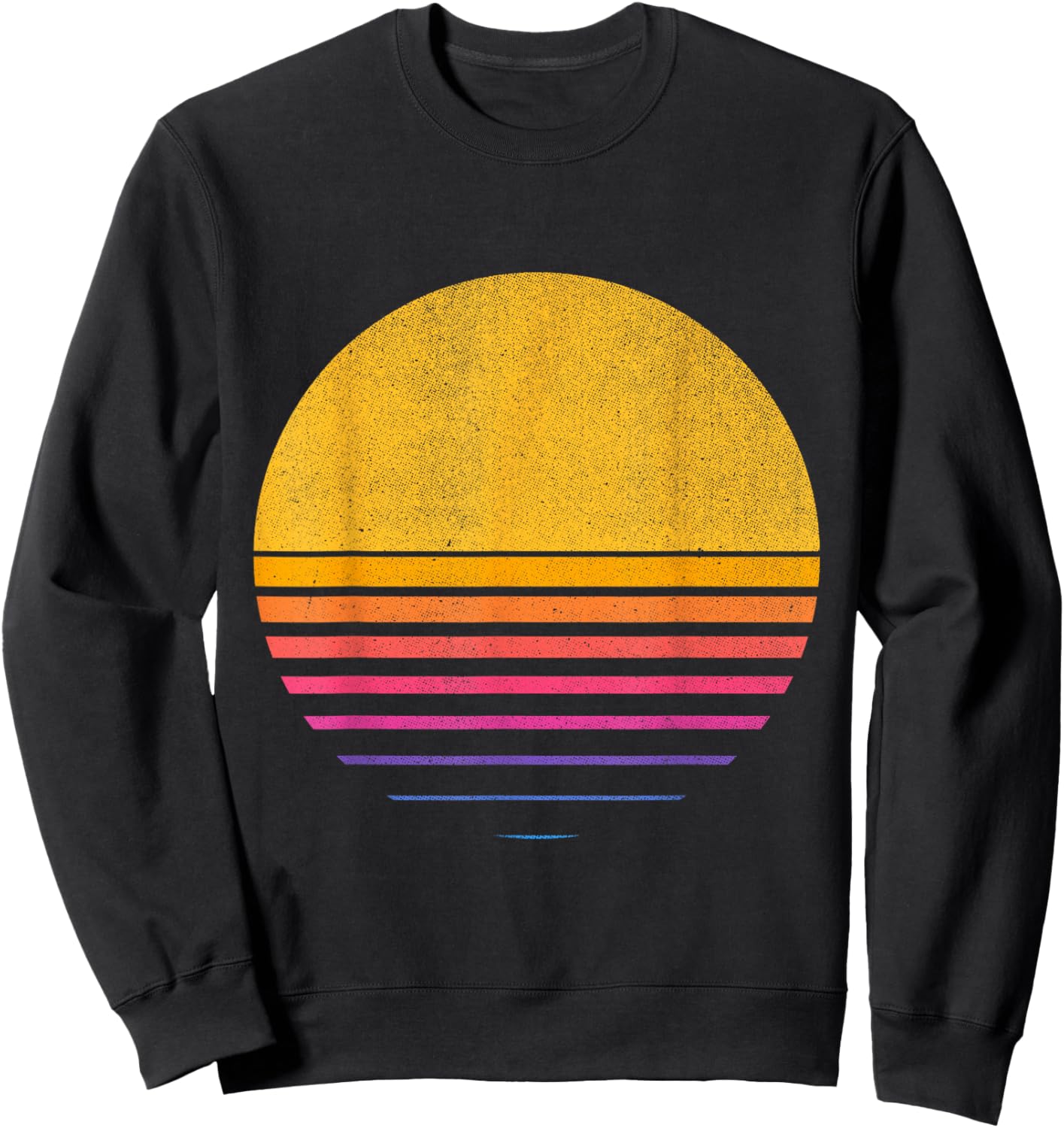 Retro Fade 80s Sunset | Cool Vintage Graphic Design Sweatshirt - Sweatshirt | Black