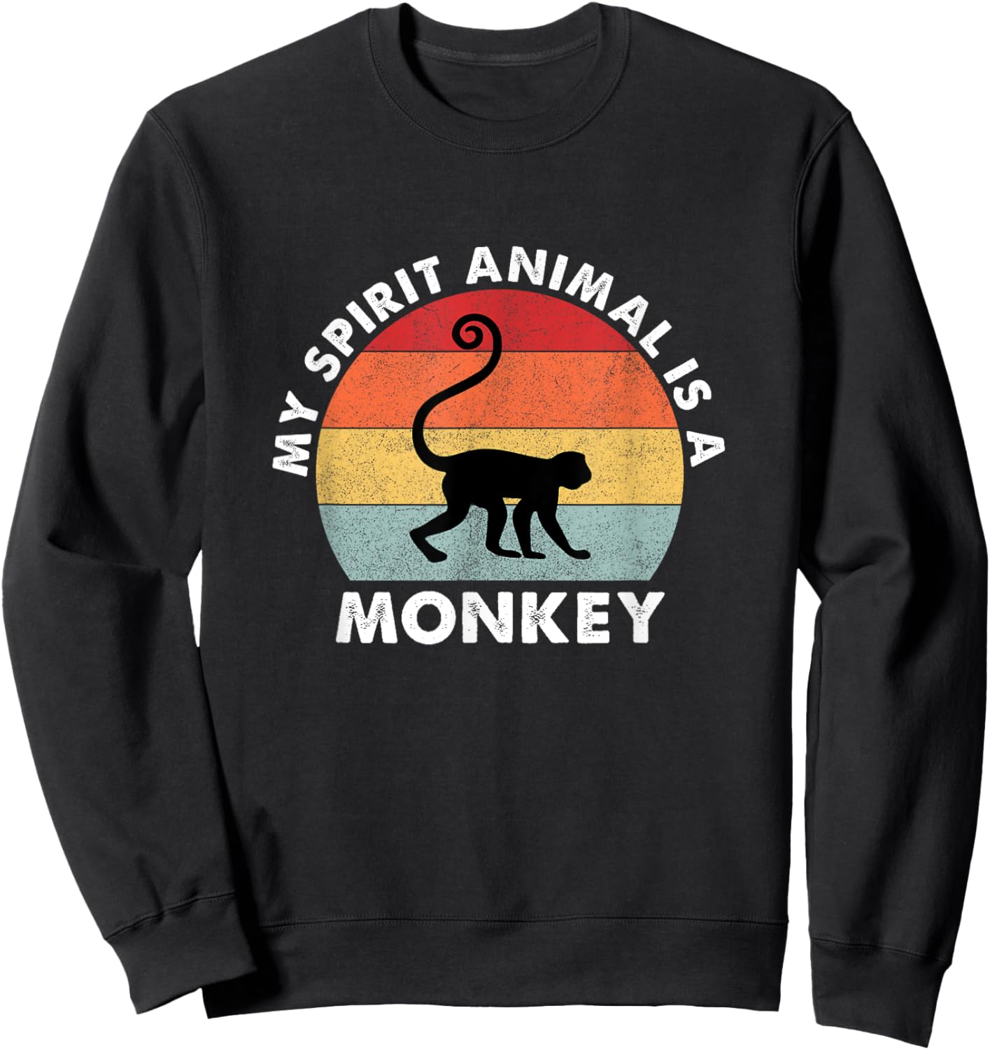 Vintage My Spirit Animal is a Monkey Sweatshirt - Sweatshirt | Black