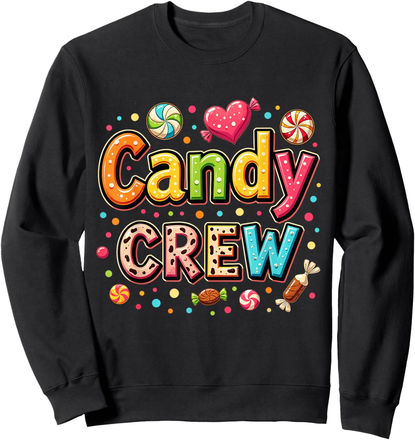 Candy Party Crew Lover Cute Halloween Trick or Treat Outfit Sweatshirt - Sweatshirt | Black