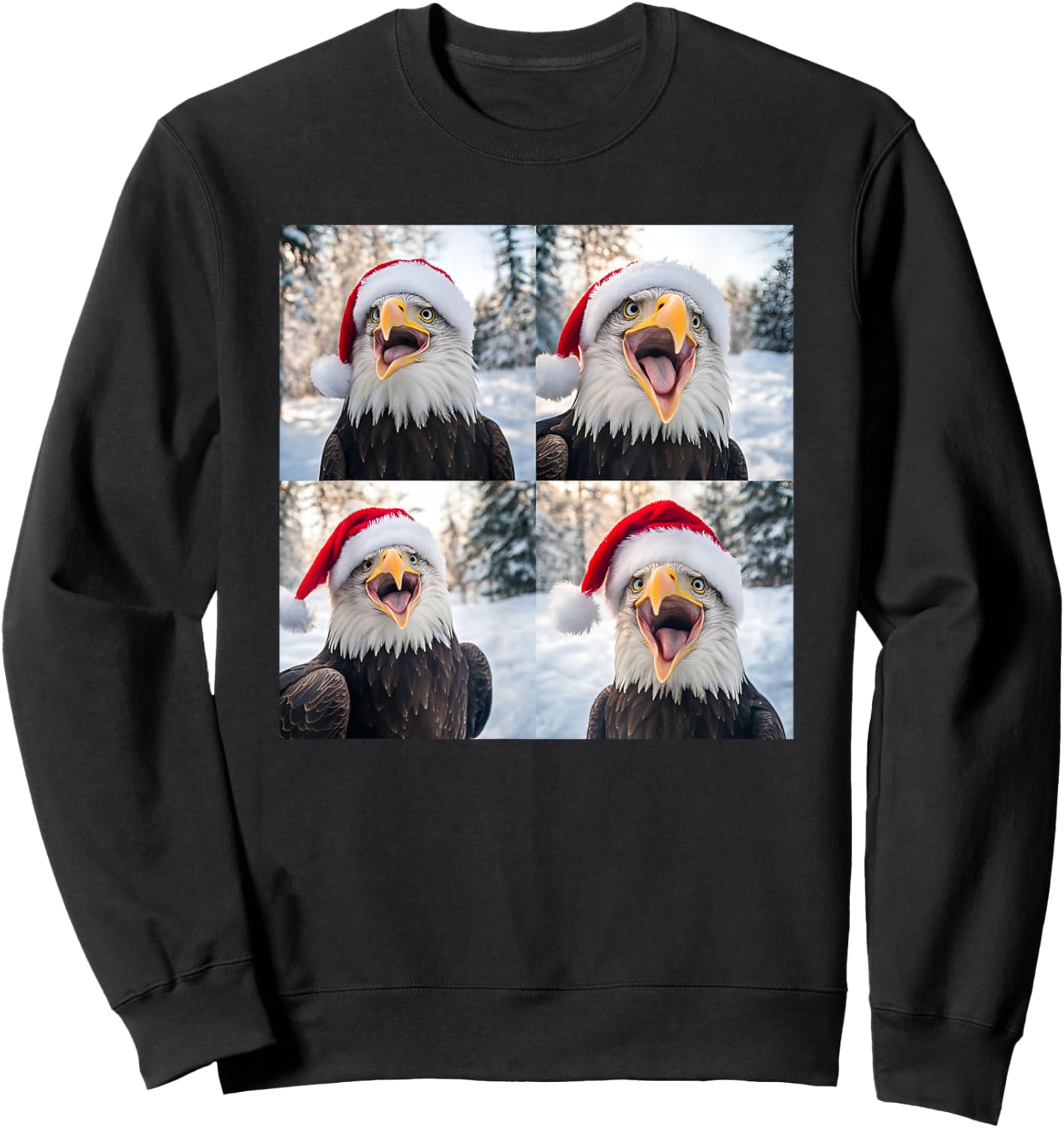 Patriotic American Bald Eagle Christmas Sweatshirt - Sweatshirt | Black