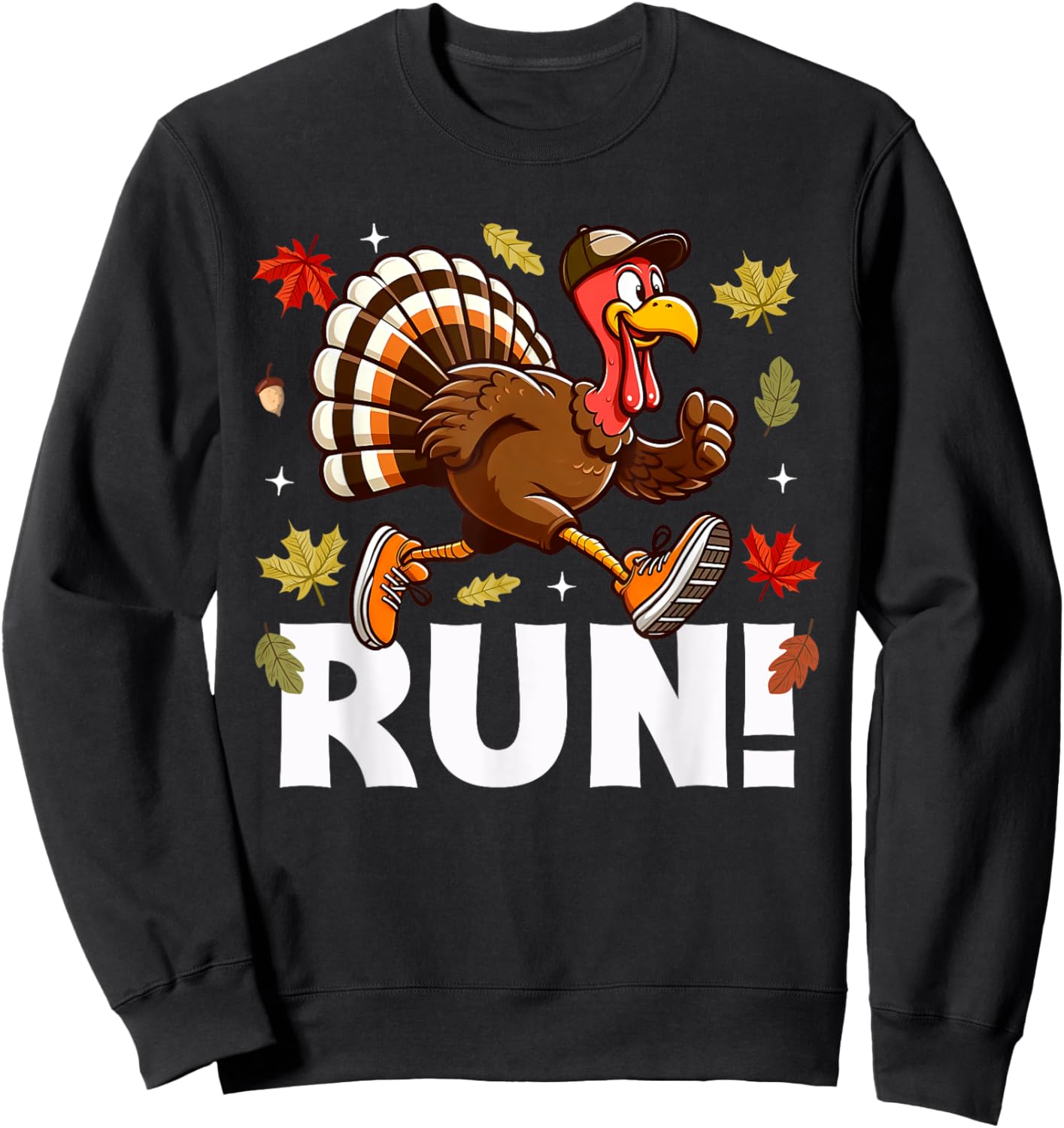 Turkey Run Costume Thanksgiving Running Turkey Trot Sweatshirt - Sweatshirt | Black