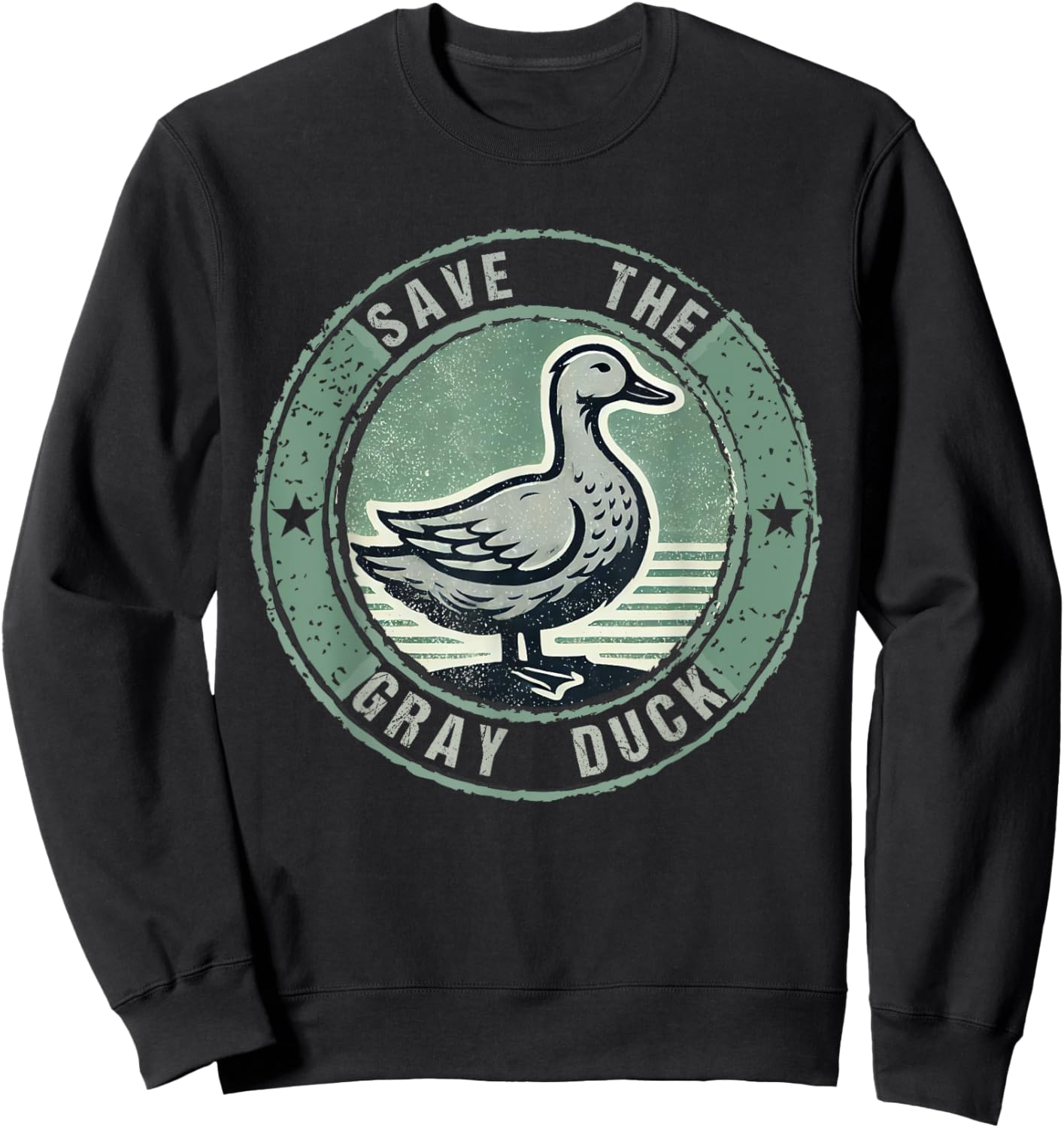 Funny Save The Gray Duck Vintage Black Small Sweatshirt - Sweatshirt | Black