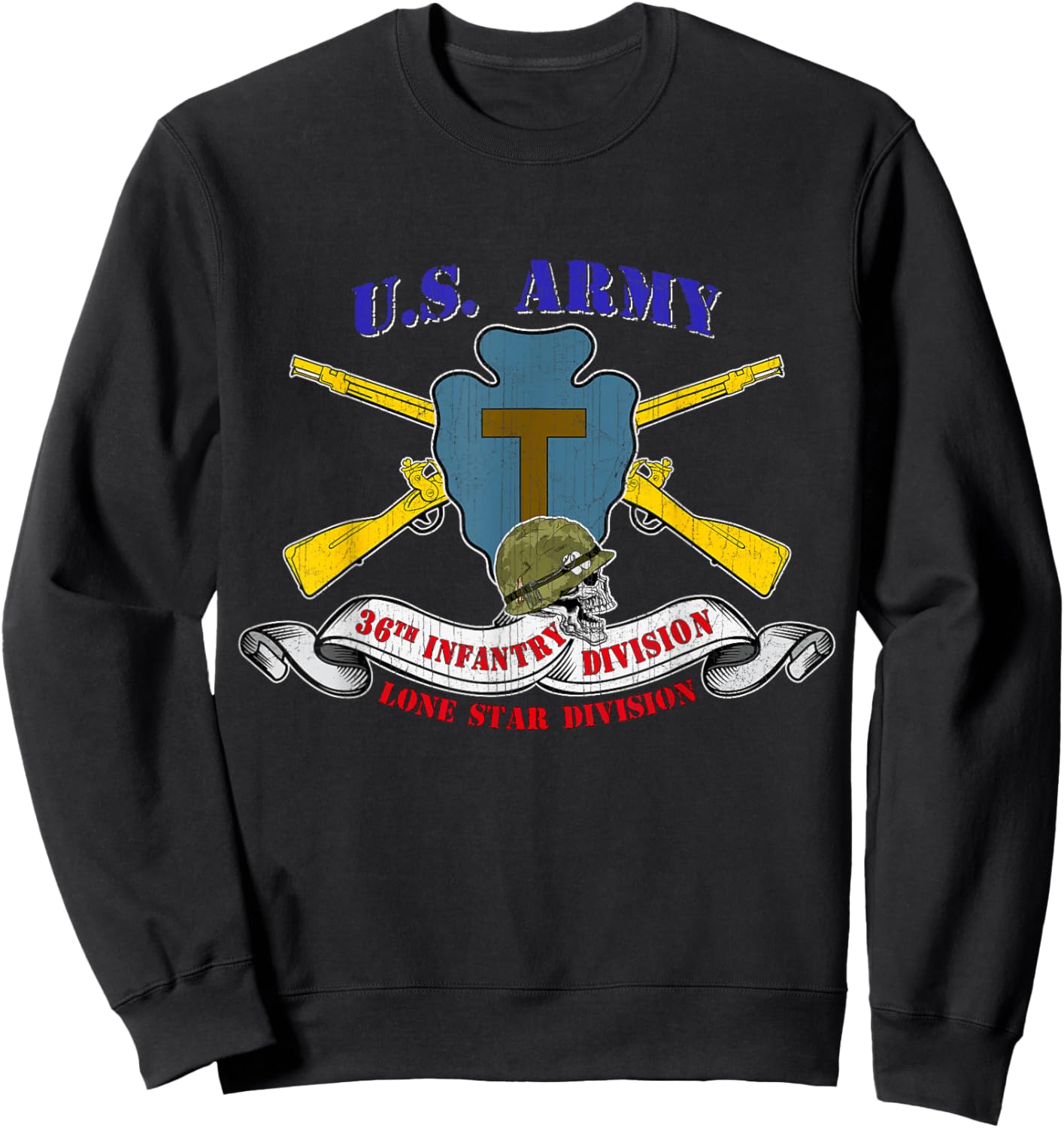 36th Infantry Division 36th ID Veteran Camp Mabry Vintage Sweatshirt - Sweatshirt | Black