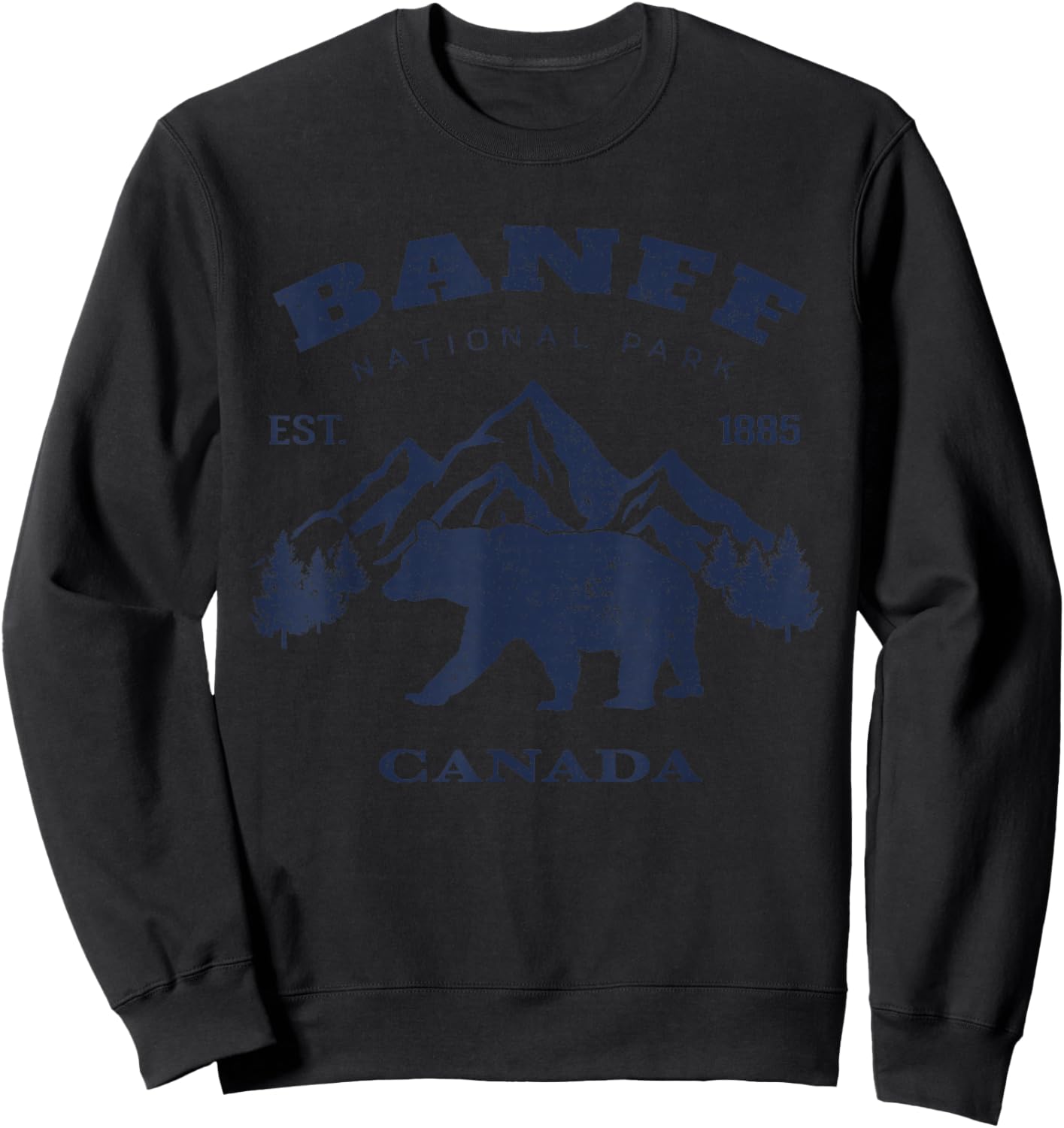 Vintage Banff National Park Canada Souvenir Hiking Camping Sweatshirt - Sweatshirt | Black