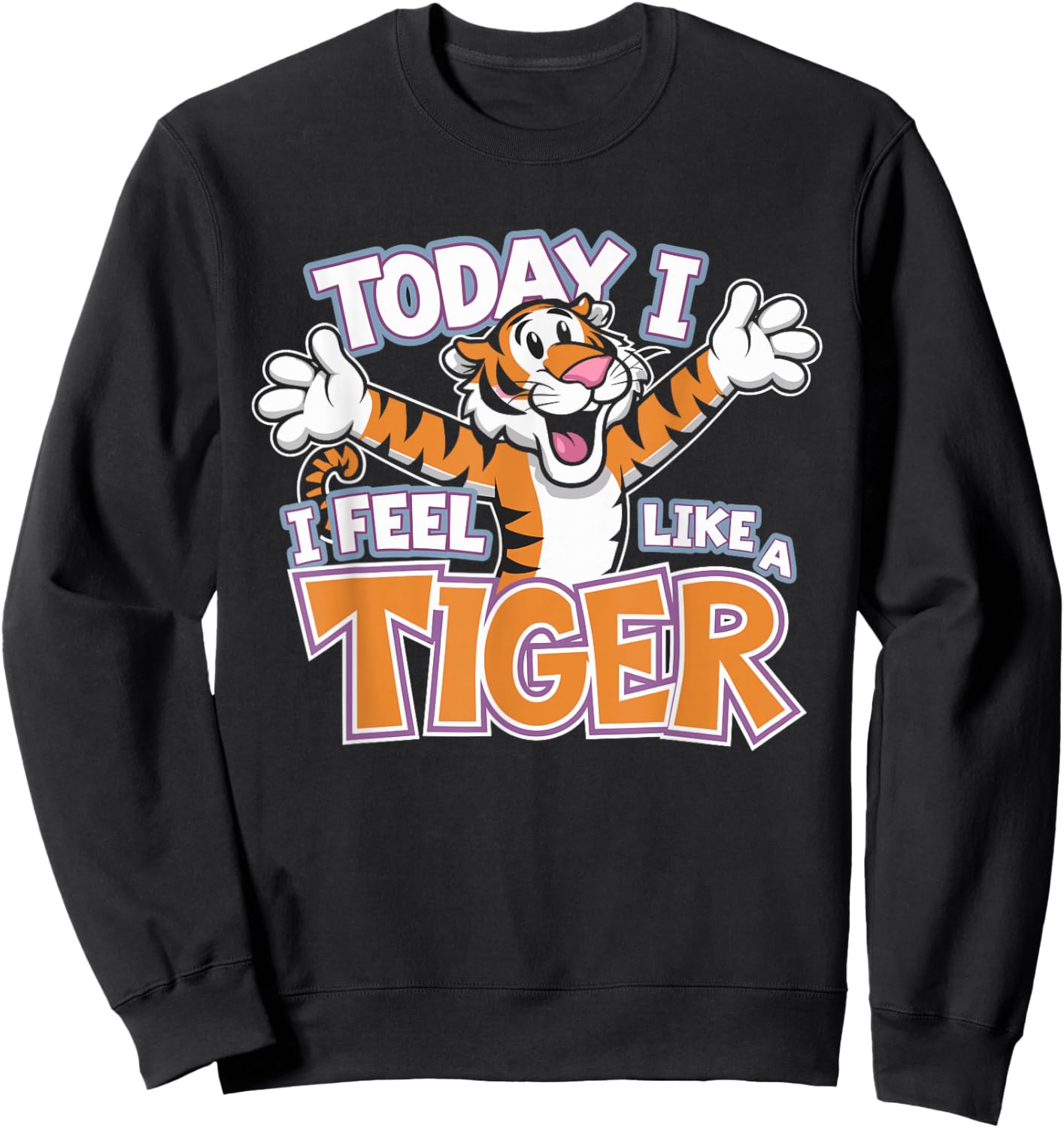 Today I feel like Tiger Design for Children | Kids Tiger Sweatshirt - Sweatshirt | Black