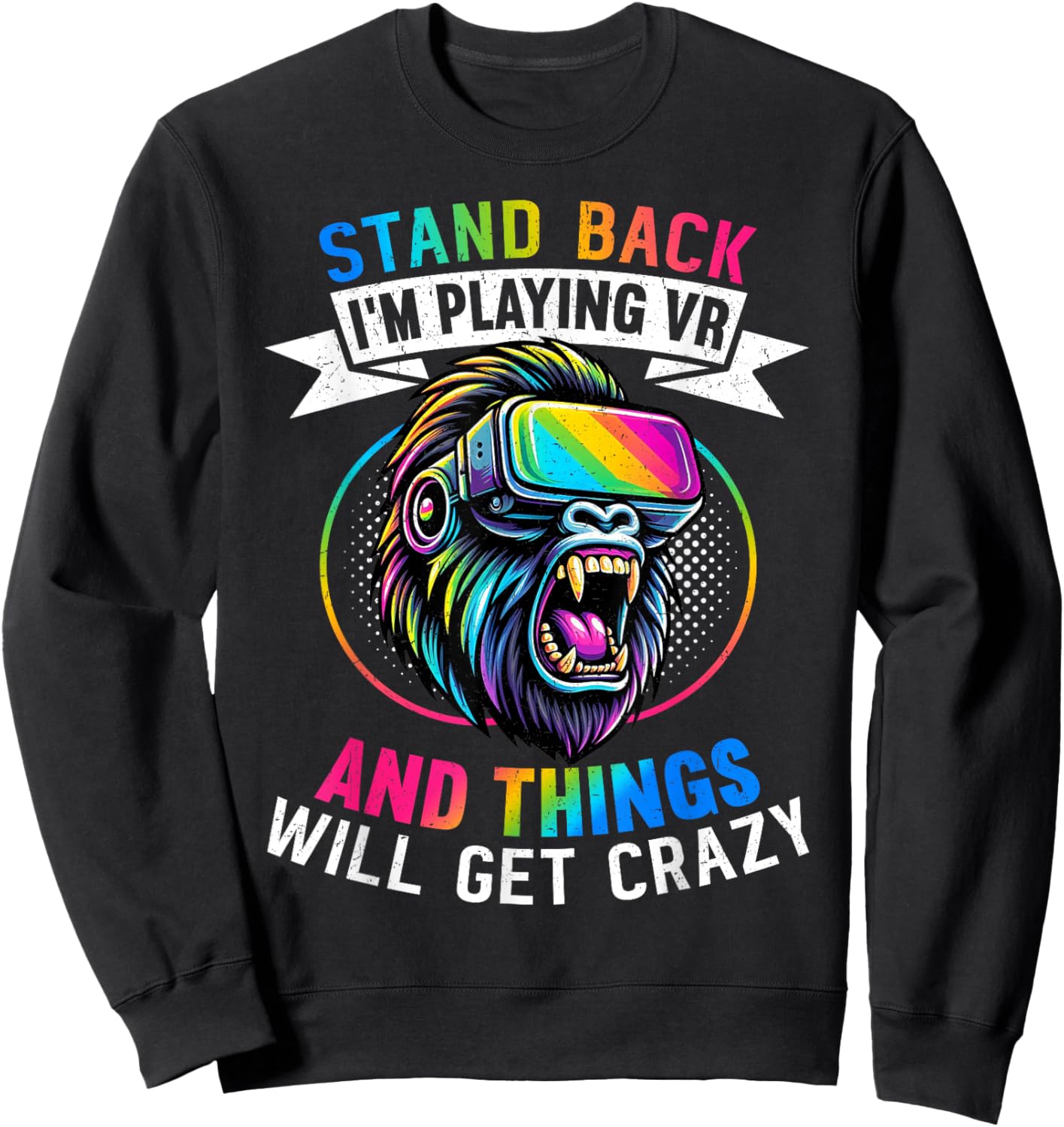 Virtual Reality Athlete Funny VR Gamer Console Headset Sweatshirt - Sweatshirt | Black