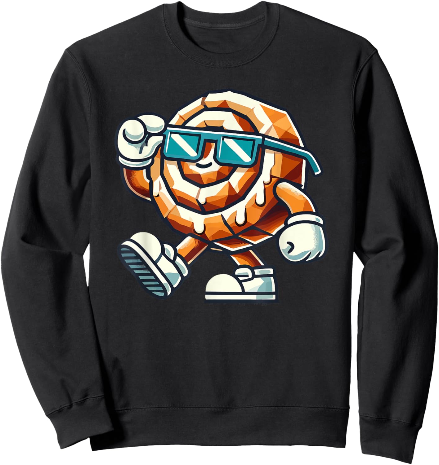 Geometric Art Sunglasses Cinnamon Roll Bake Baker Baking Sweatshirt - Sweatshirt | Black