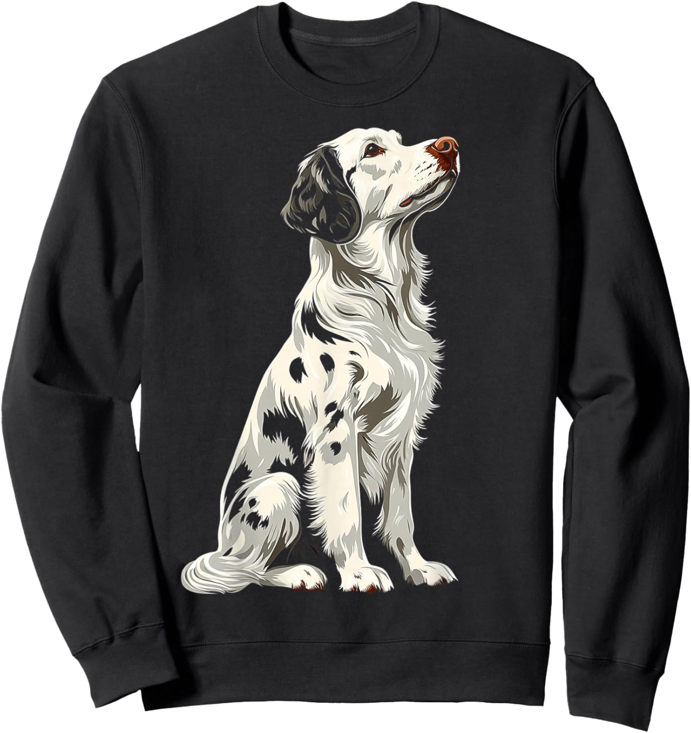 English Setter Dog Motif Pet Art English Setter Sweatshirt - Sweatshirt | Black