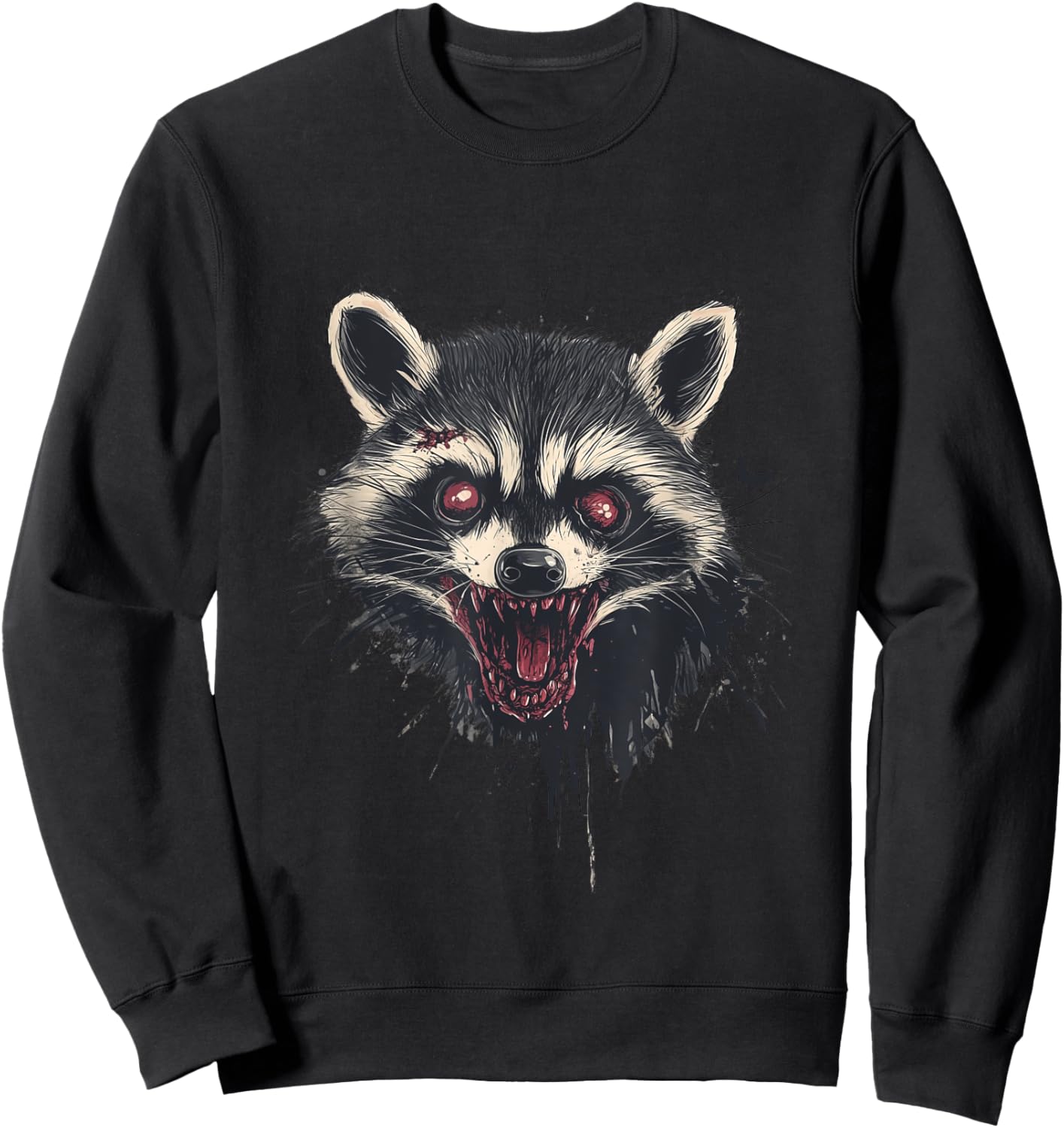 Pretend I'm a Raccoon Zombie Halloween 2024 Costume Scary Sweatshirt - Sweatshirt | Black