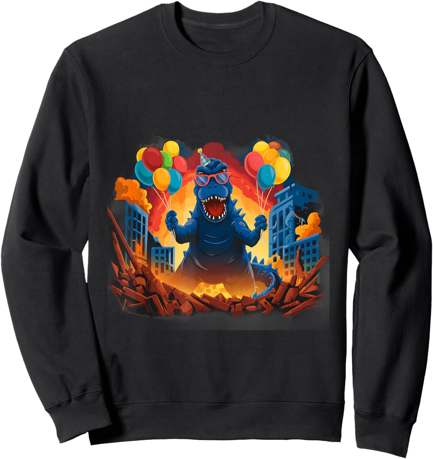 Kaiju Birthday Party Japan Monster Movie Bday Japanese Sweatshirt - Sweatshirt | Black