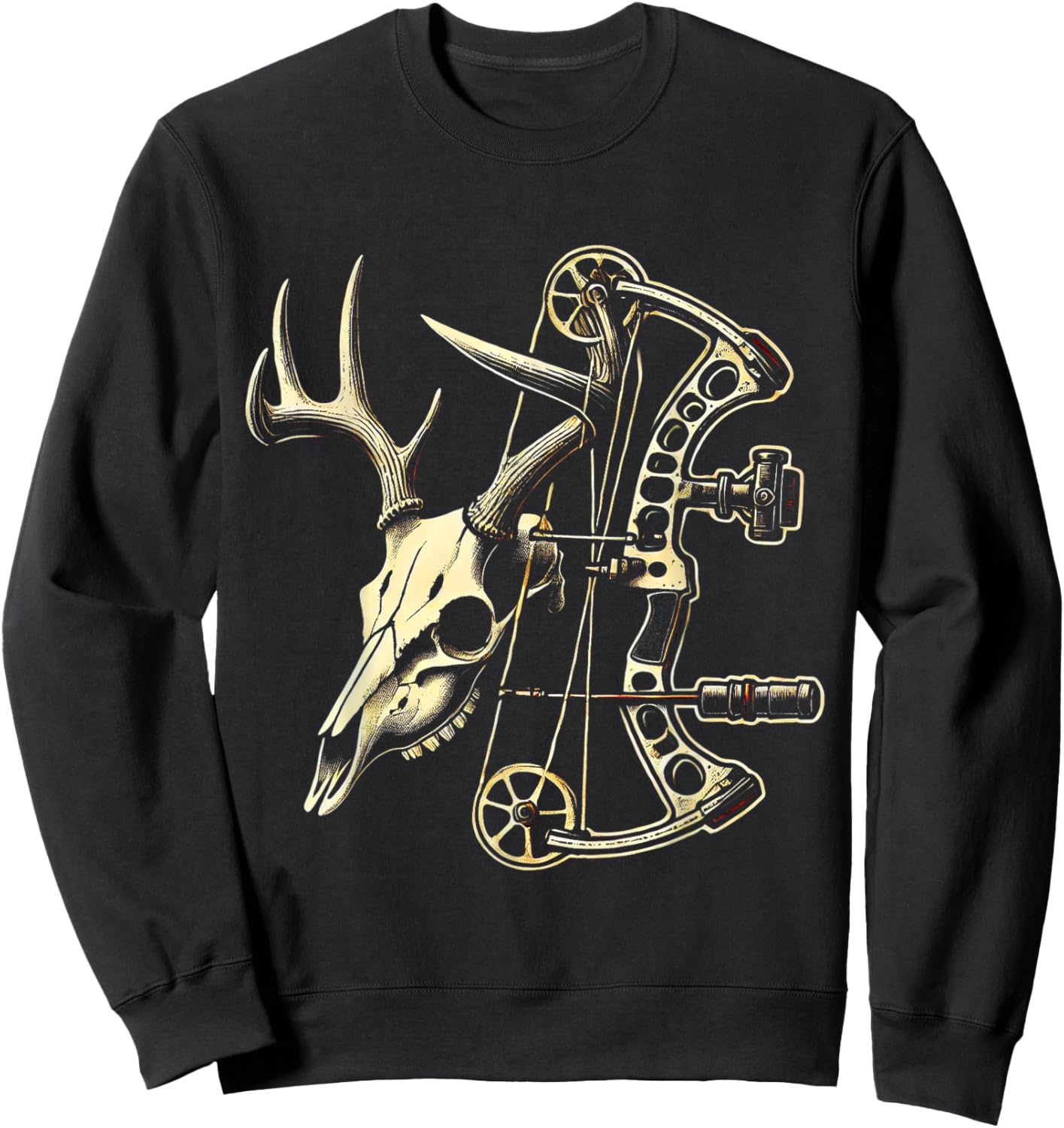 Archery Bow Hunter Deer Mule Elk Bow Hunting Accessories Sweatshirt - Sweatshirt | Black