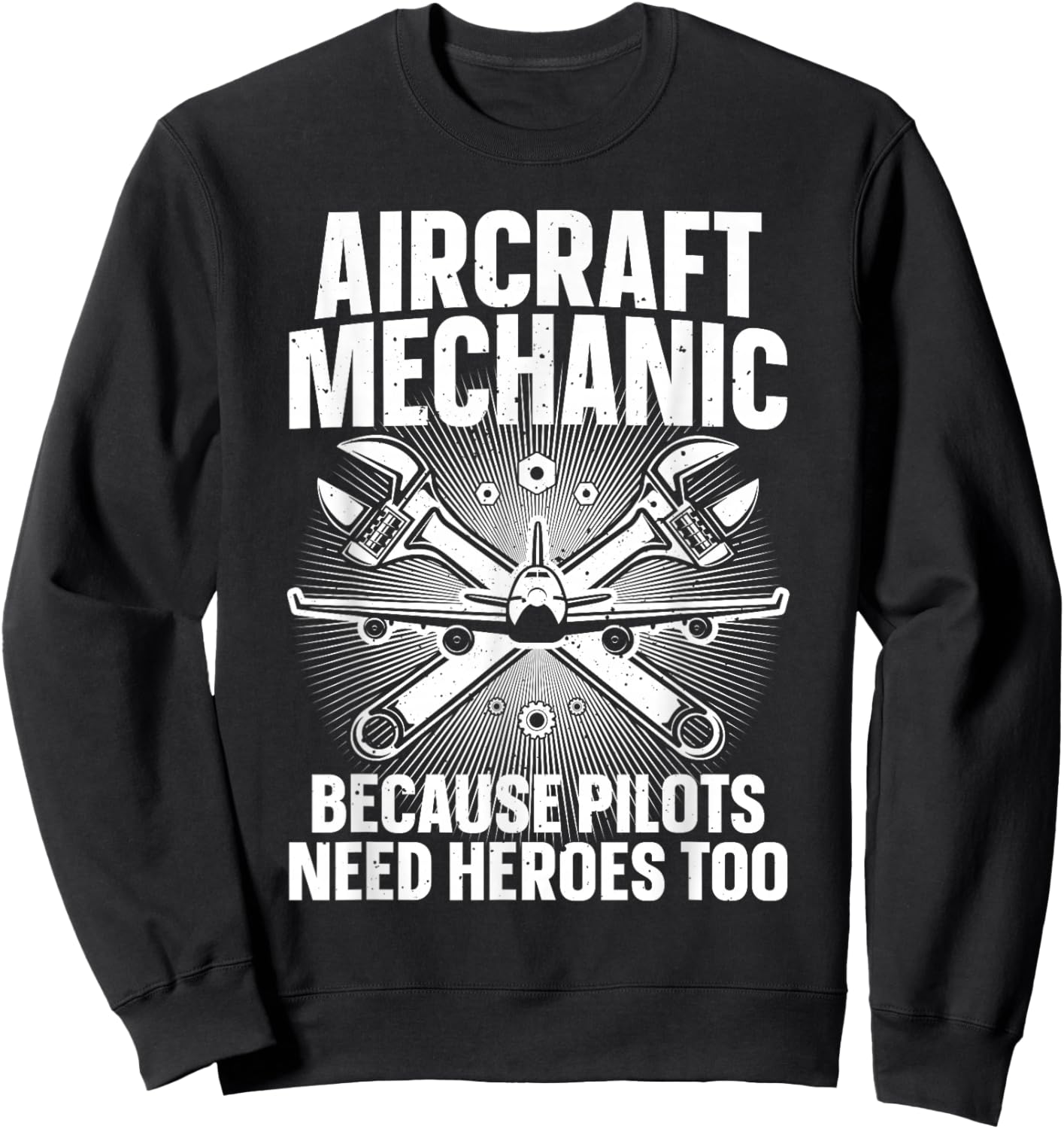 Cool Aircraft Mechanic Art Women Aviation Mechanic Sweatshirt - Sweatshirt | Black