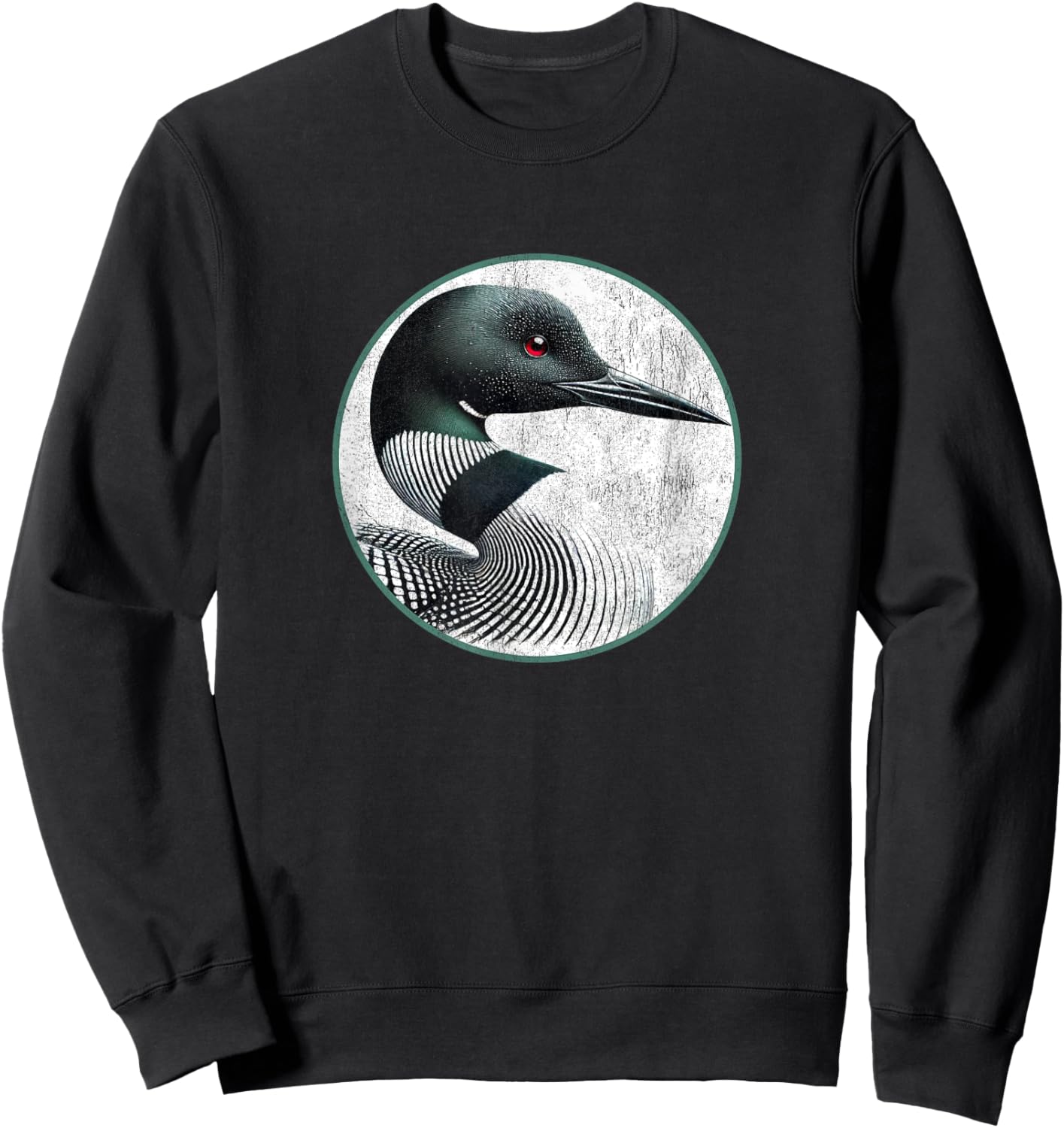 Colorful Retro Arctic Loon Bird Design Sweatshirt - Sweatshirt | Black