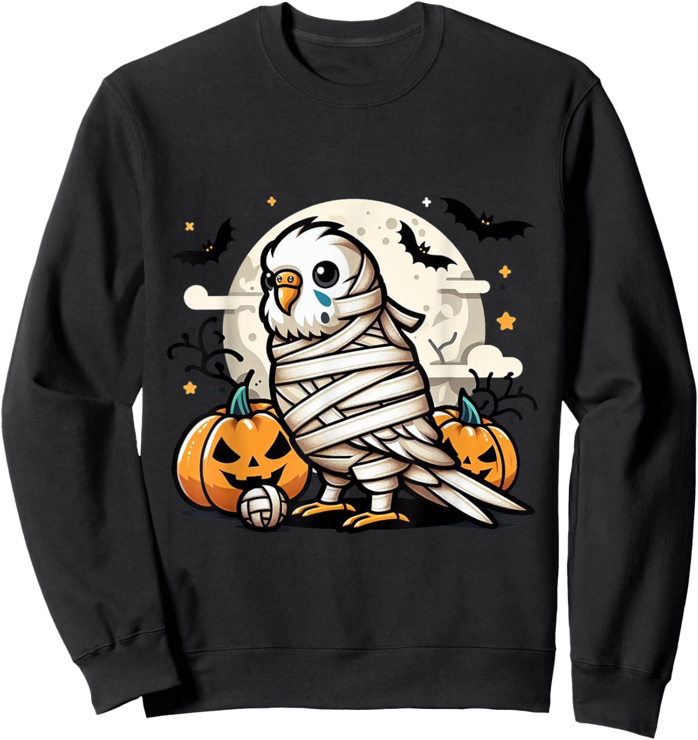 spooky Budgie mummy Sweatshirt - Sweatshirt | Black