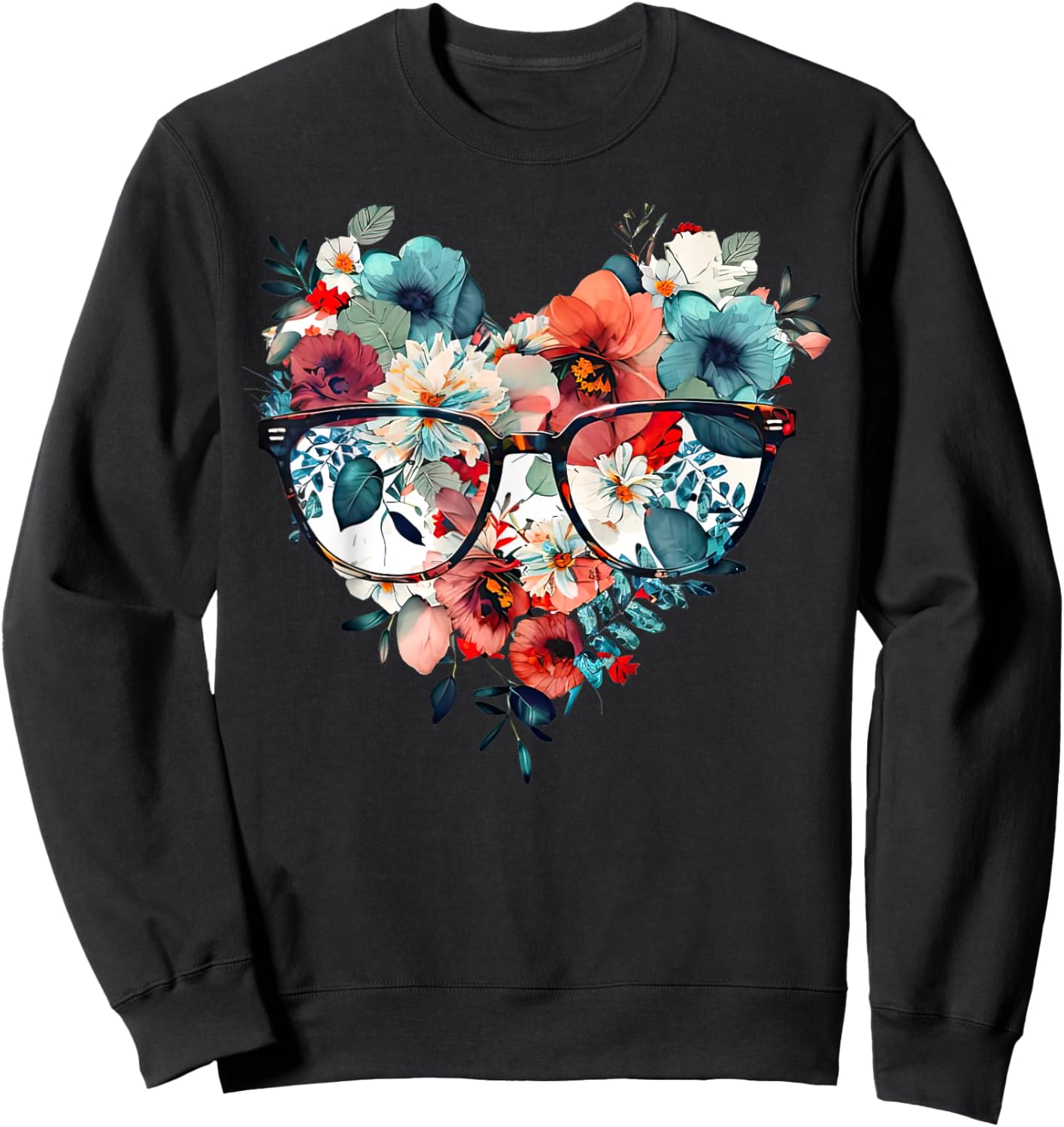 Floral Eyeglasses Optometry Optometrist Optician Doctor Eye Sweatshirt - Sweatshirt | Black