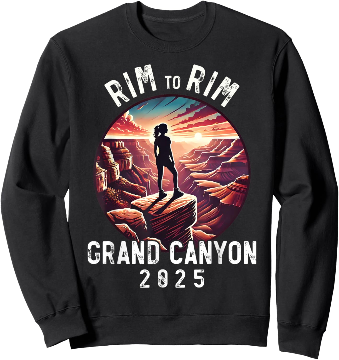 Rim - Rim Grand Canyon, I Hiked The Grand Canyon 2025, Women Sweatshirt - Sweatshirt | Black