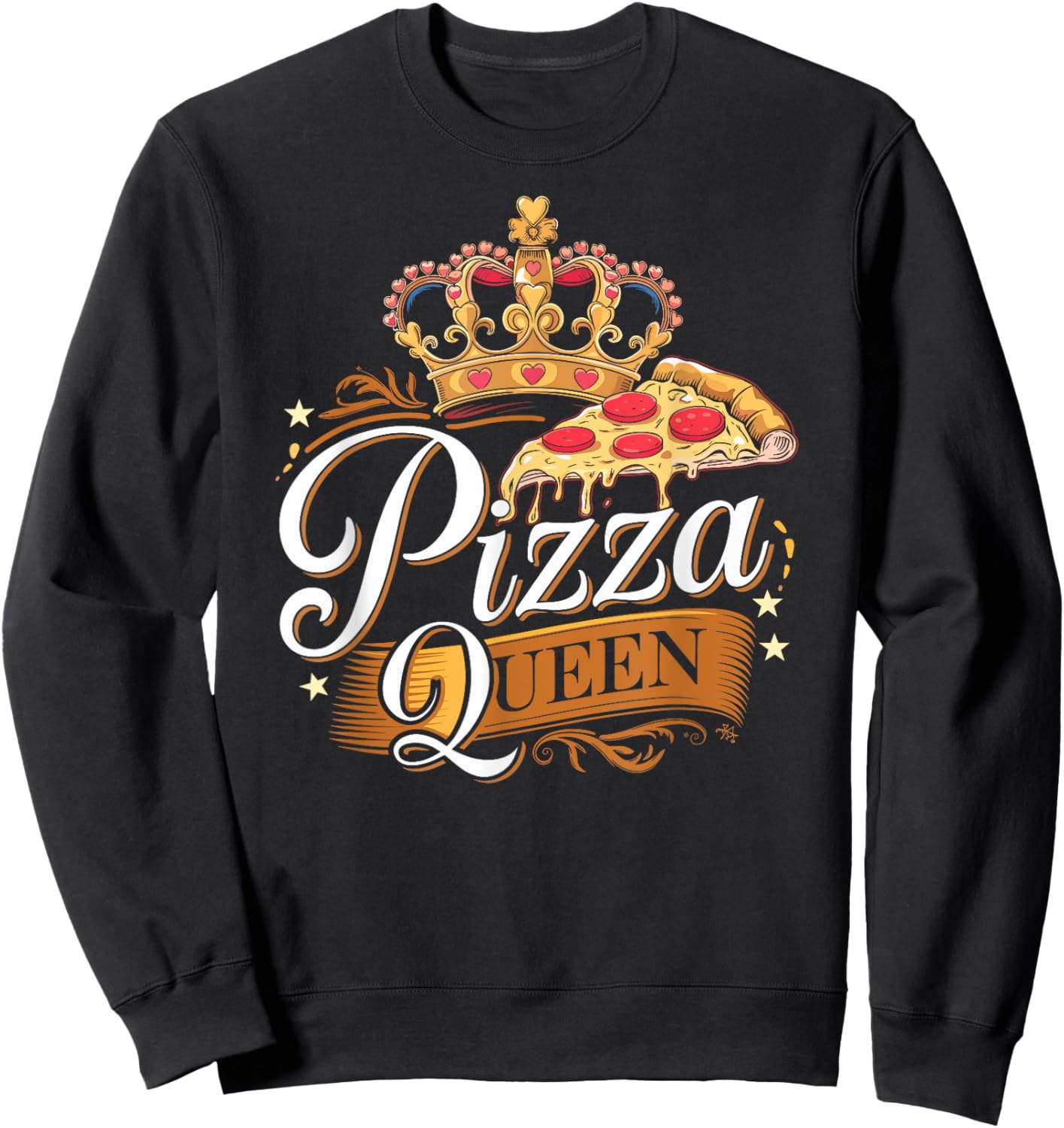 Pizza Queen Girl Loves Pizza Funny Pizza Lover Sweatshirt - Sweatshirt | Black