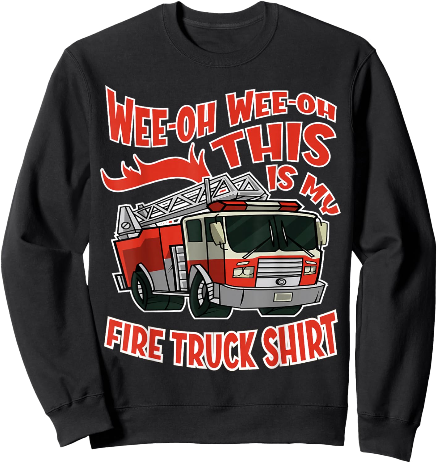 Firetruck Toddler | This Is My Fire Truck Firefighter Kids Sweatshirt - Sweatshirt | Black