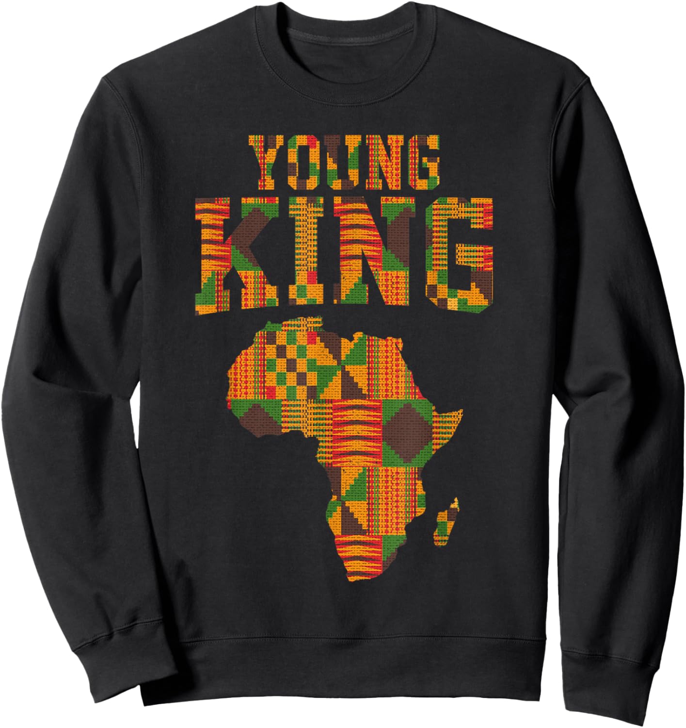African King Art For Boys Toddlers Kente Cloth African Print Sweatshirt - Sweatshirt | Black