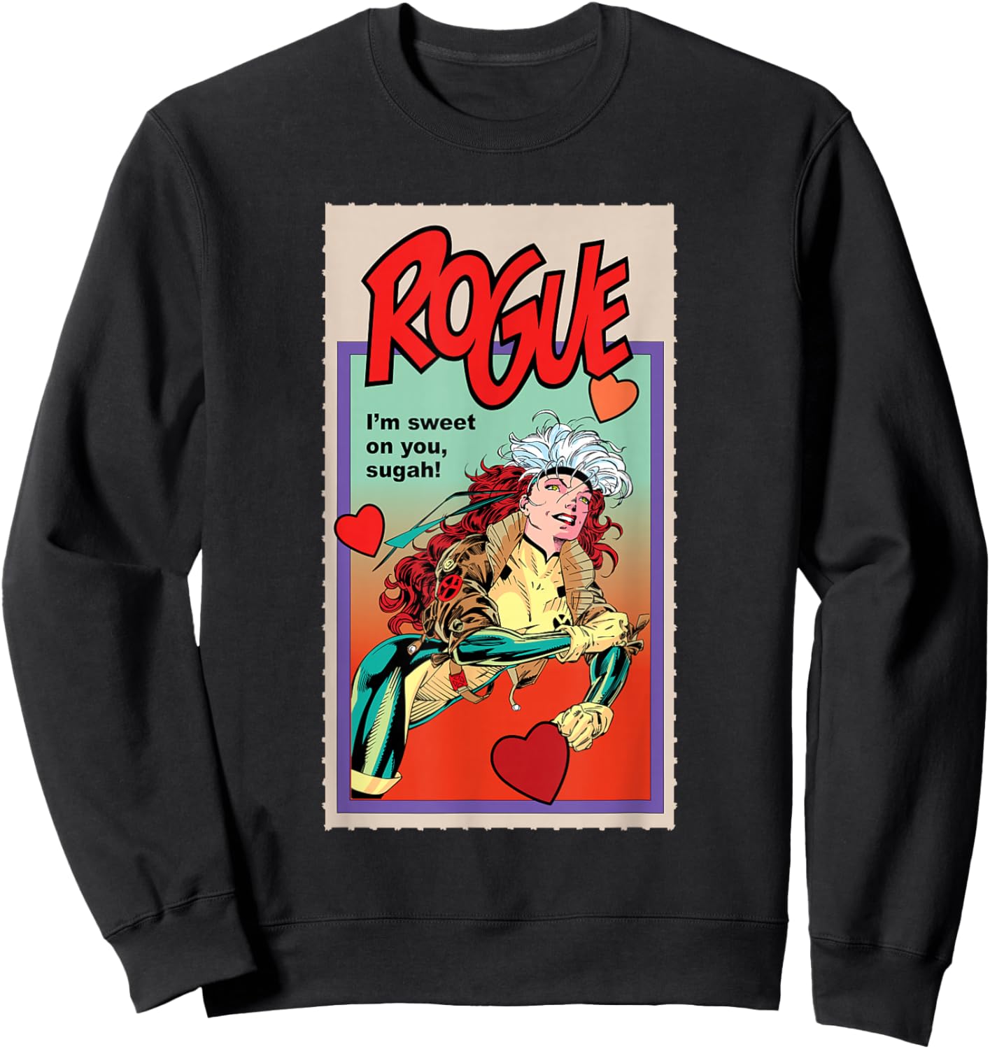 Marvel X-Men Retro ’90s Valentine’s Day Card Rogue Sweatshirt - Sweatshirt | Black