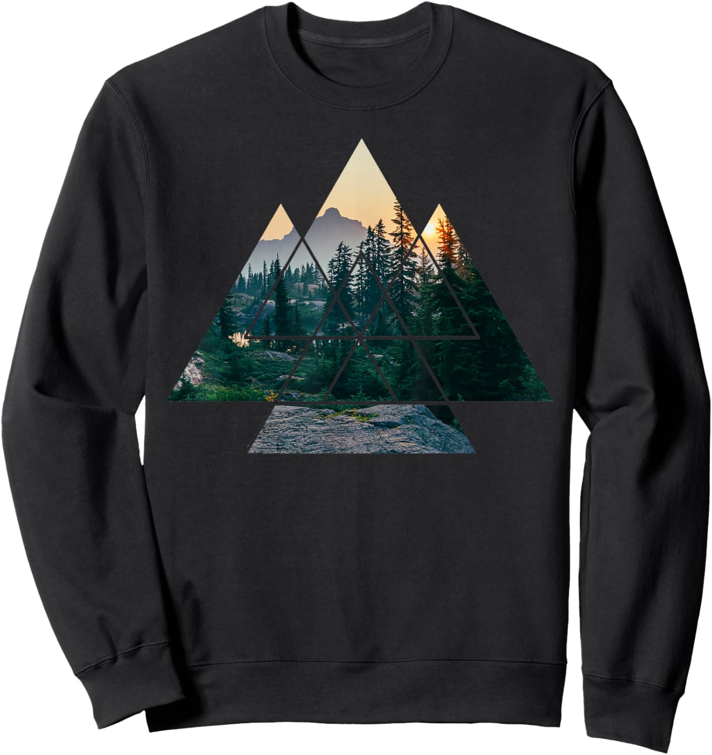 Forest Nature Square Protection Mountain Environment Tree Sweatshirt - Sweatshirt | Black