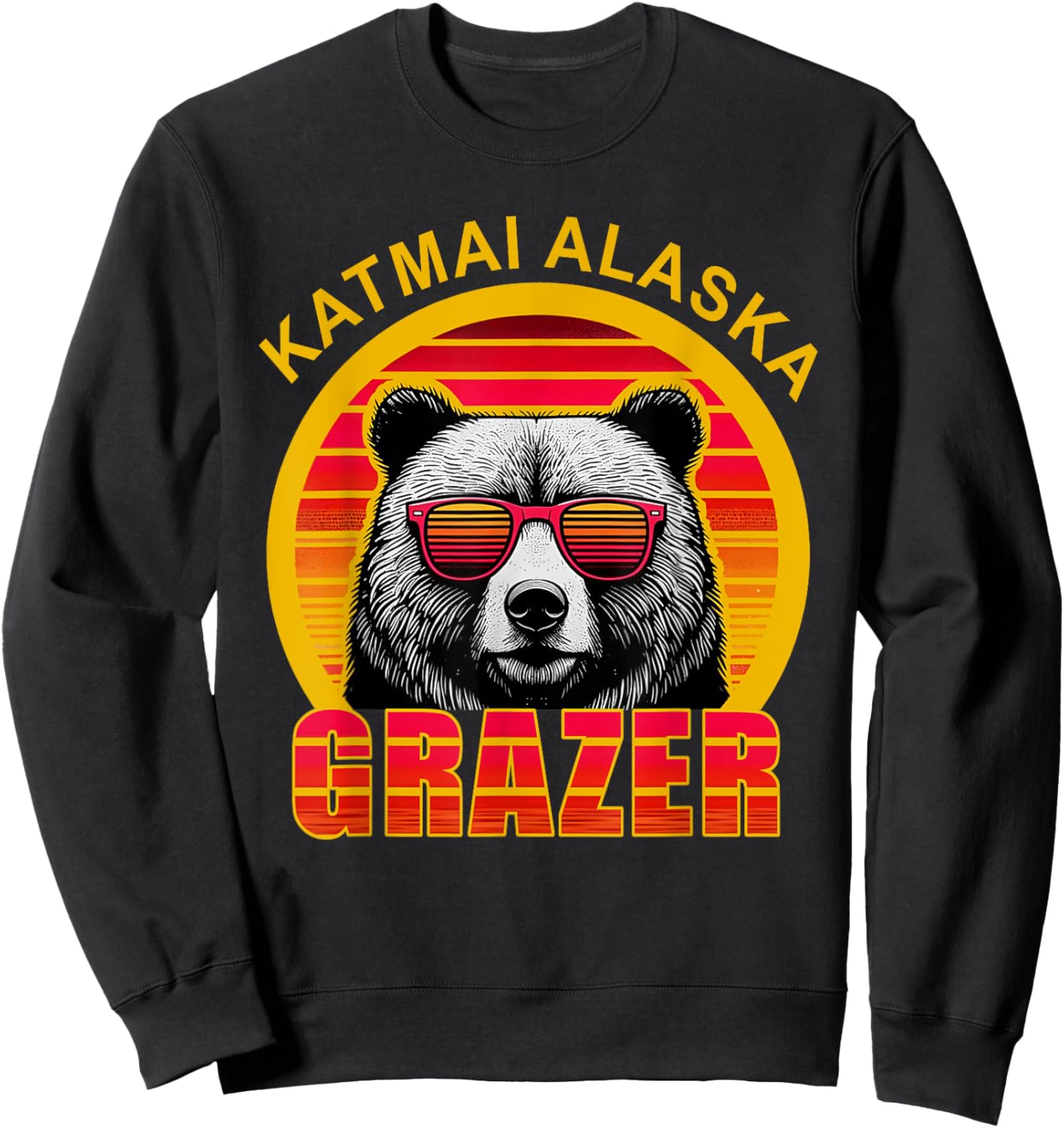 Katmai Alaska Grazer Vintage Fat Bear Week 2024 Sweatshirt - Sweatshirt | Black
