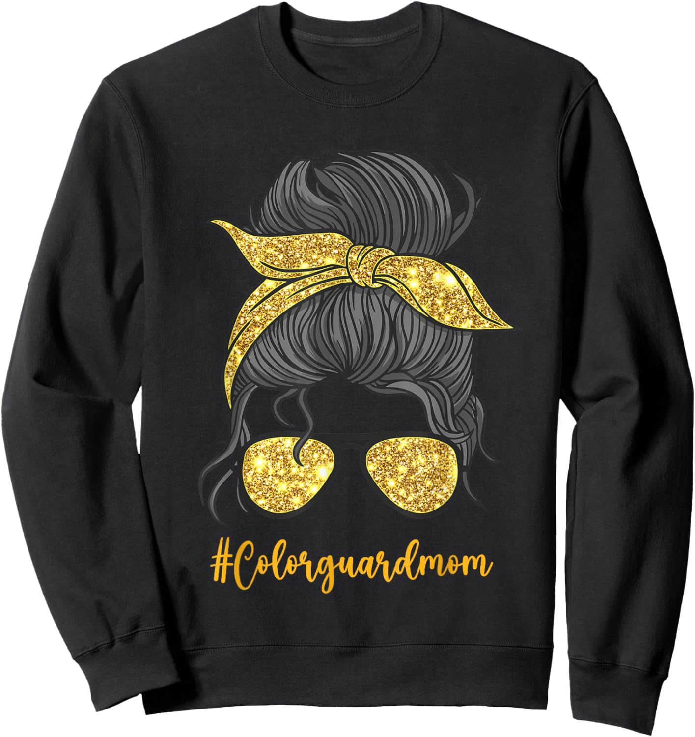 Color Guard Mom Messy Bun Color Guard Women Sweatshirt - Sweatshirt | Black