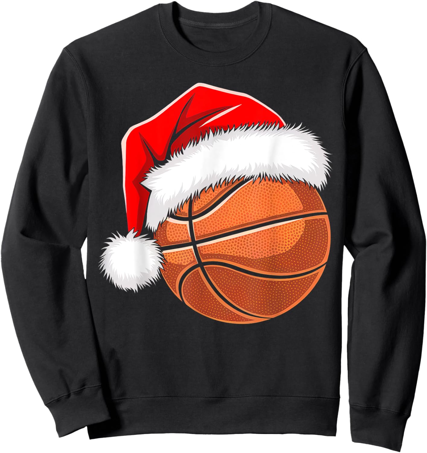 Kids Santa Shirt For Boys Toddler Funny Christmas Basketball Sweatshirt - Sweatshirt | Black