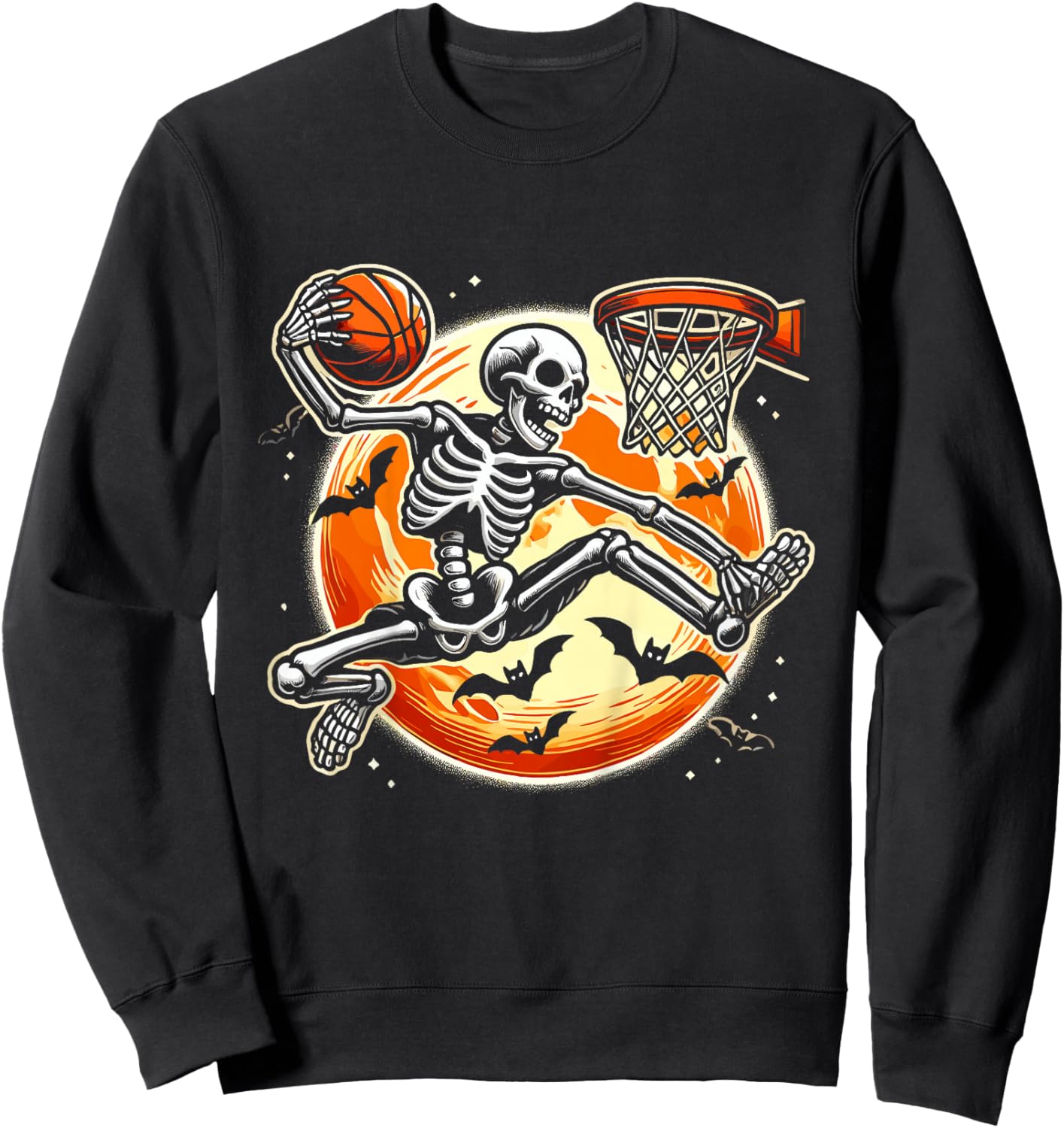 Kids Skeleton Basketball Boys Halloween Shirts Kids Boys Sweatshirt - Sweatshirt | Black